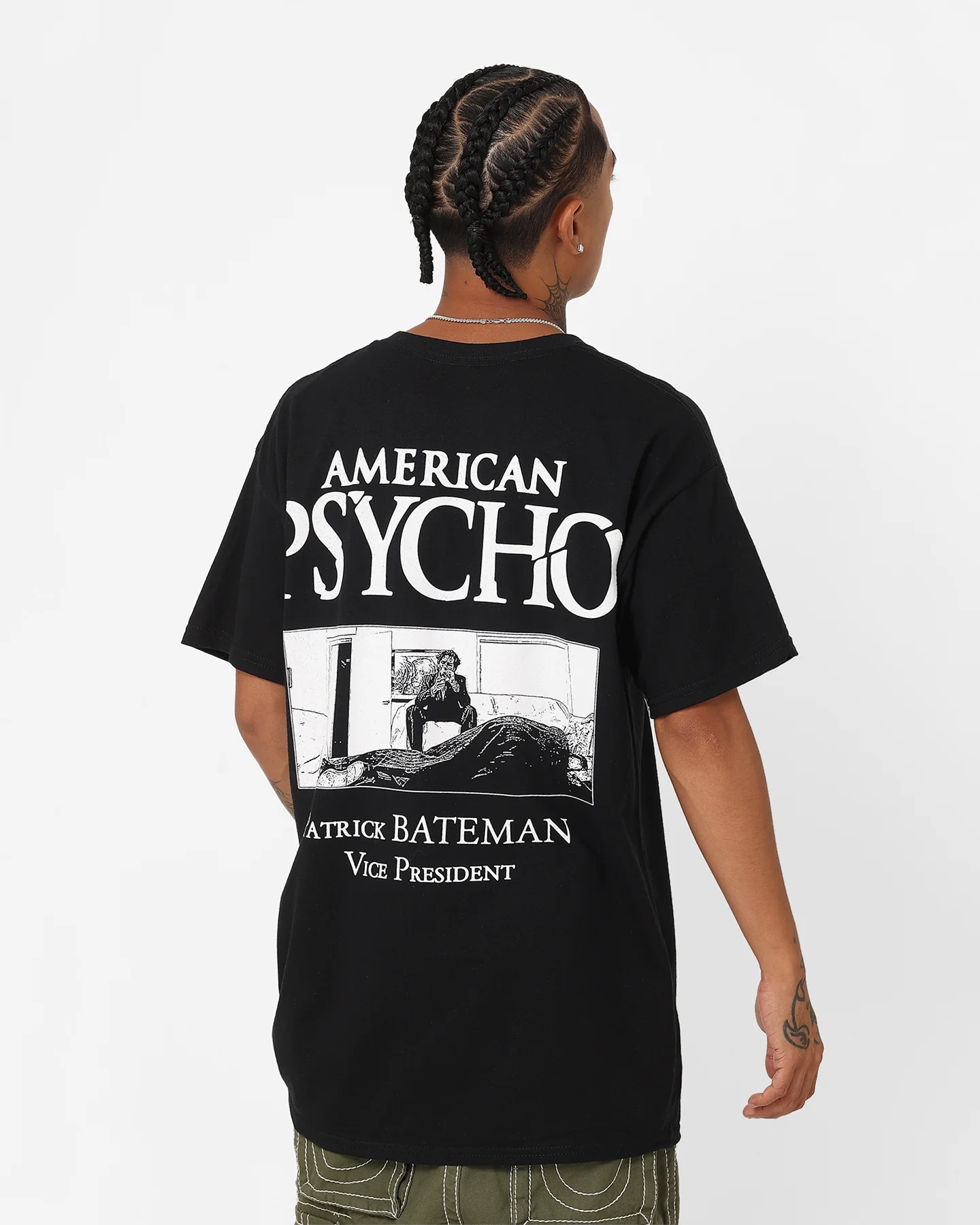Rats Get Fat X American Psycho Patrick Bateman T-Shirt Black