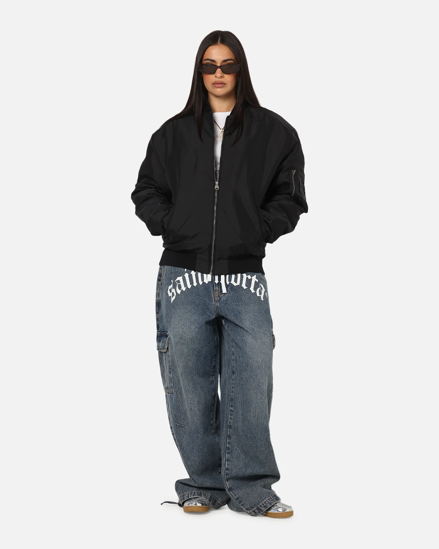 Saint Morta Gothic Noir Bomber Jacket Black