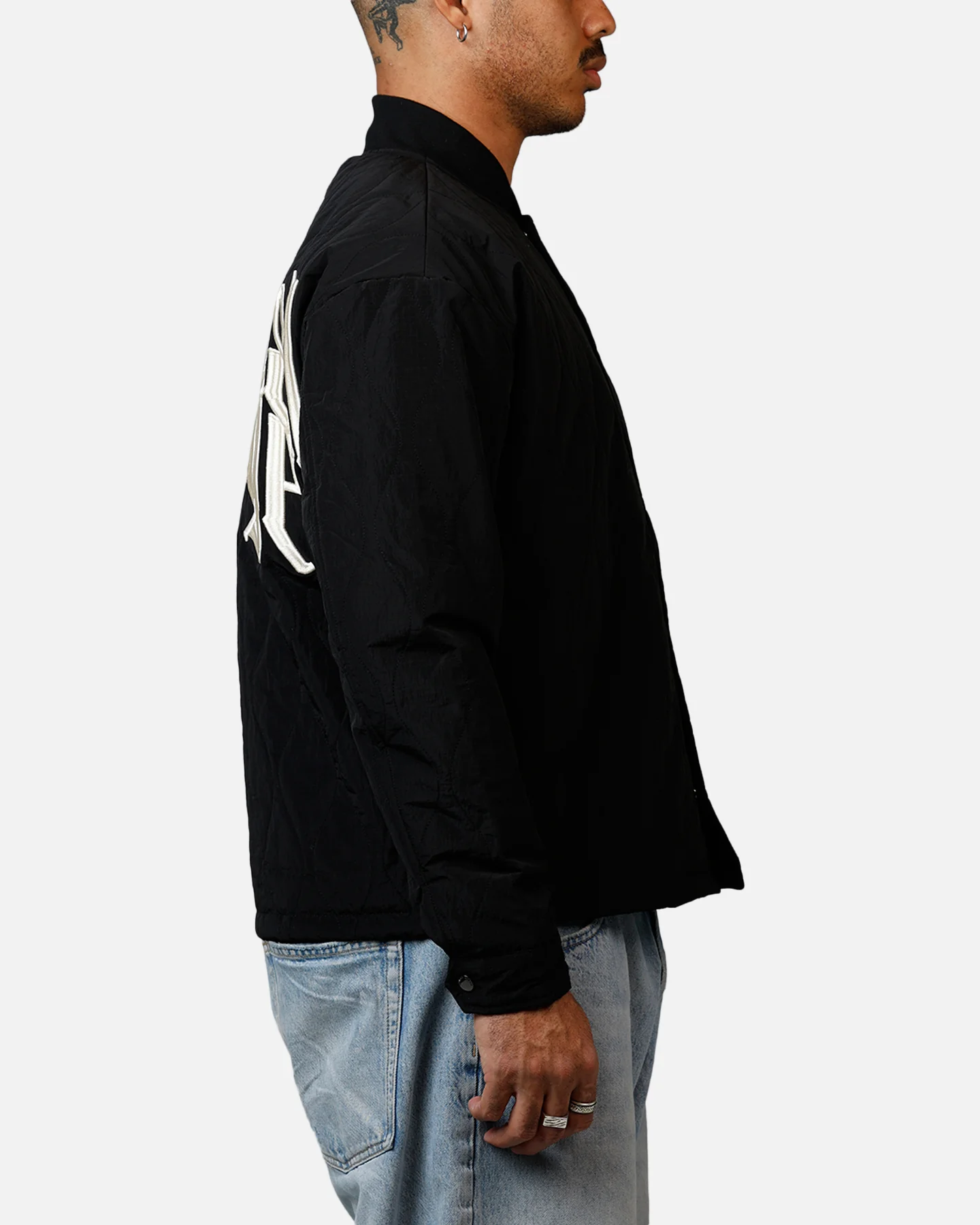 Criminal Damage Quilted Bomber Black