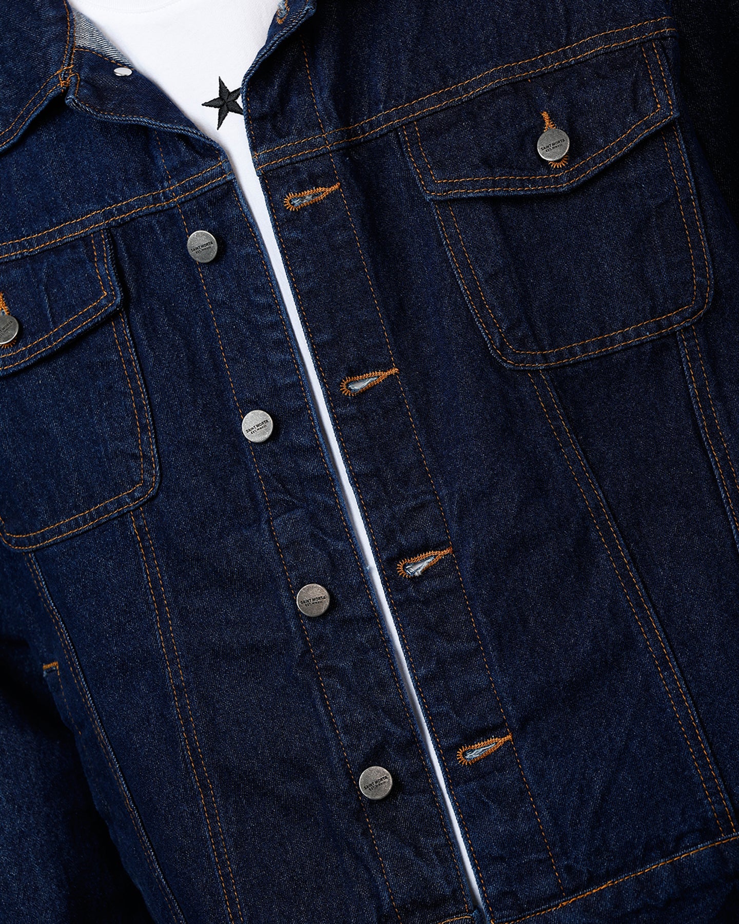 Saint Morta Boxy Denim Jacket Indigo/Tan