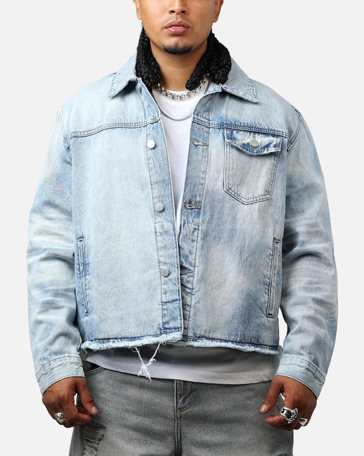 MNML Sun Washed Denim Jacket Light Blue