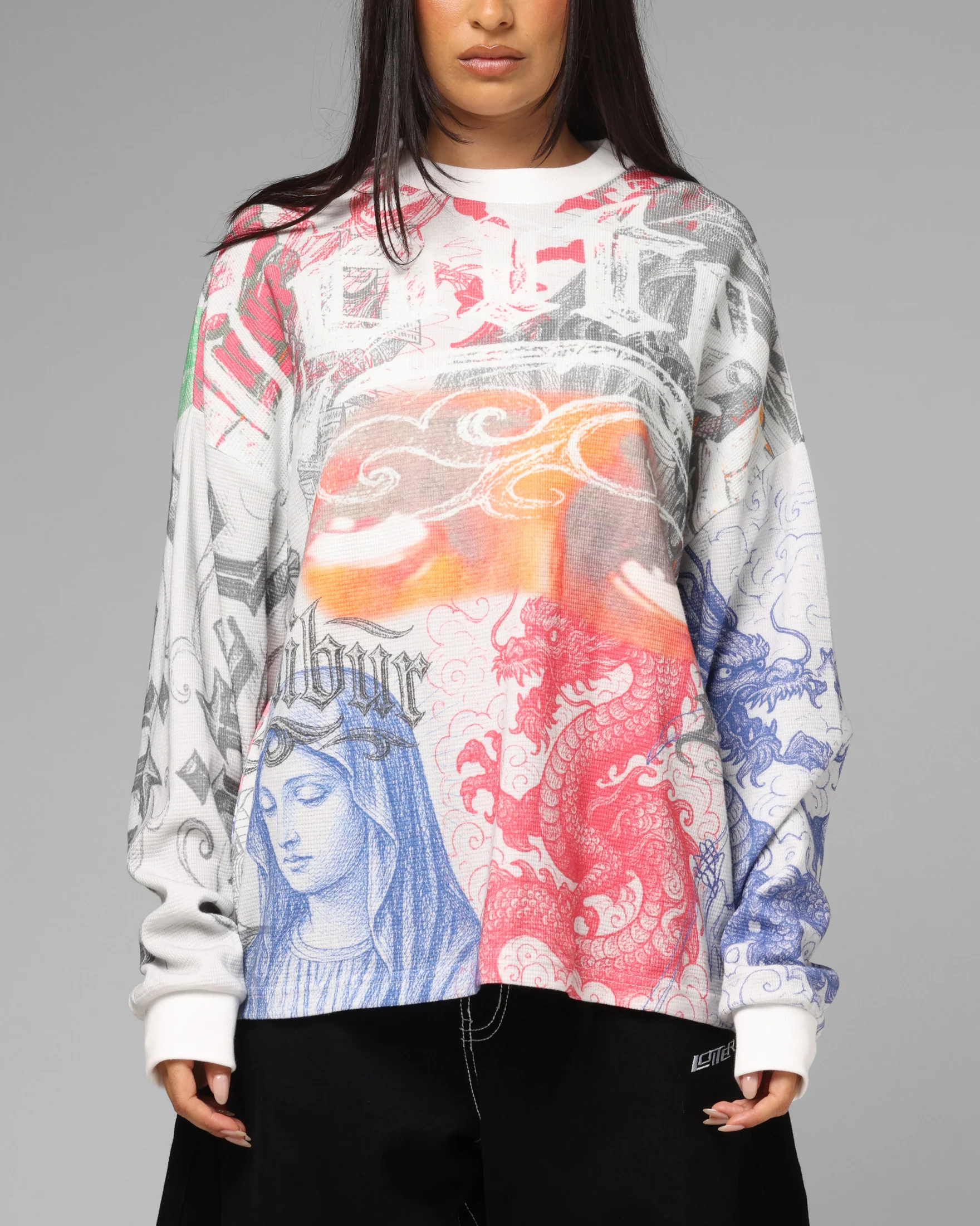 Loiter Sketch Book Long Sleeve T-Shirt White