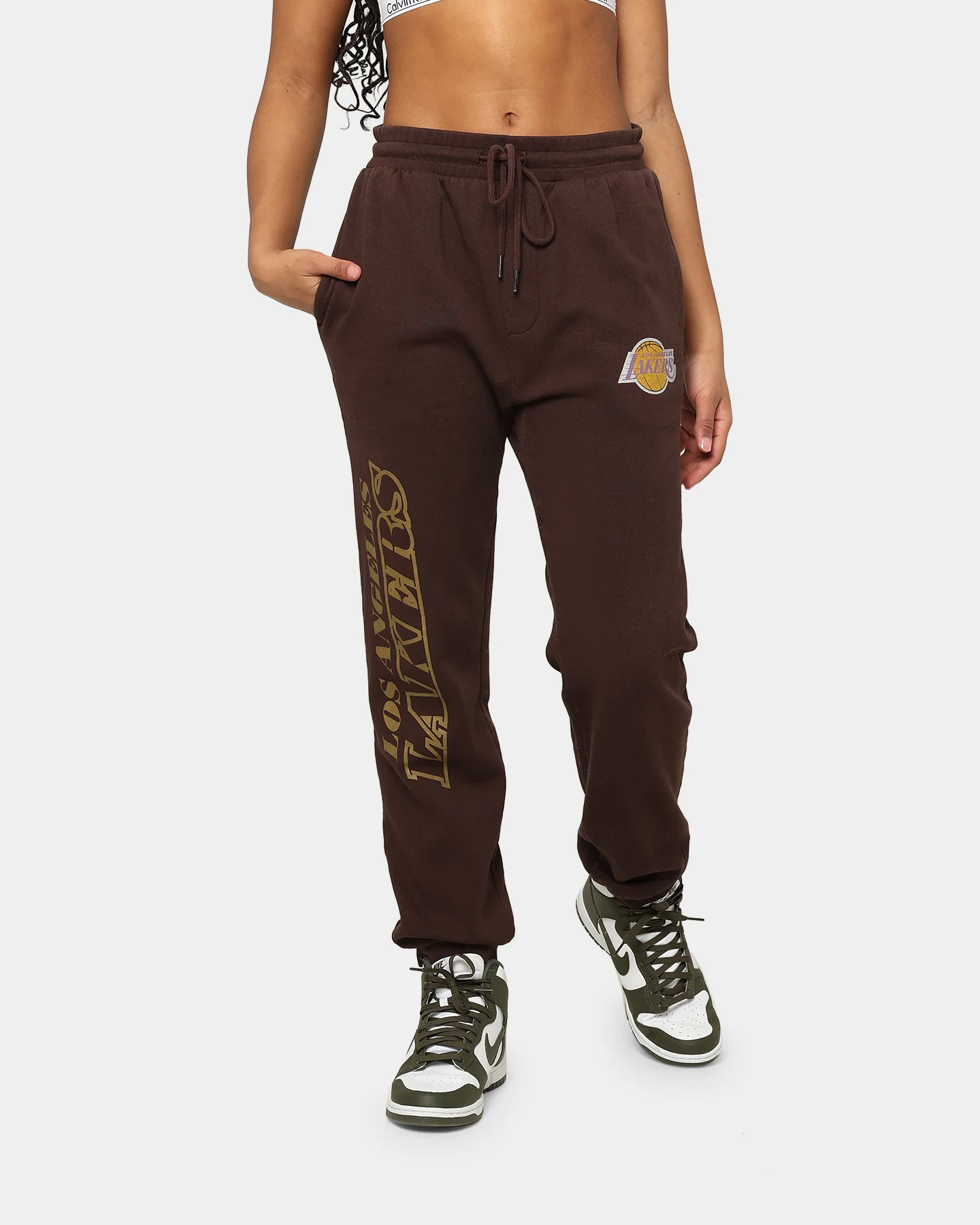 Mitchell & Ness Los Angeles Lakers Lux Brown Sweatpants Baroque Brown