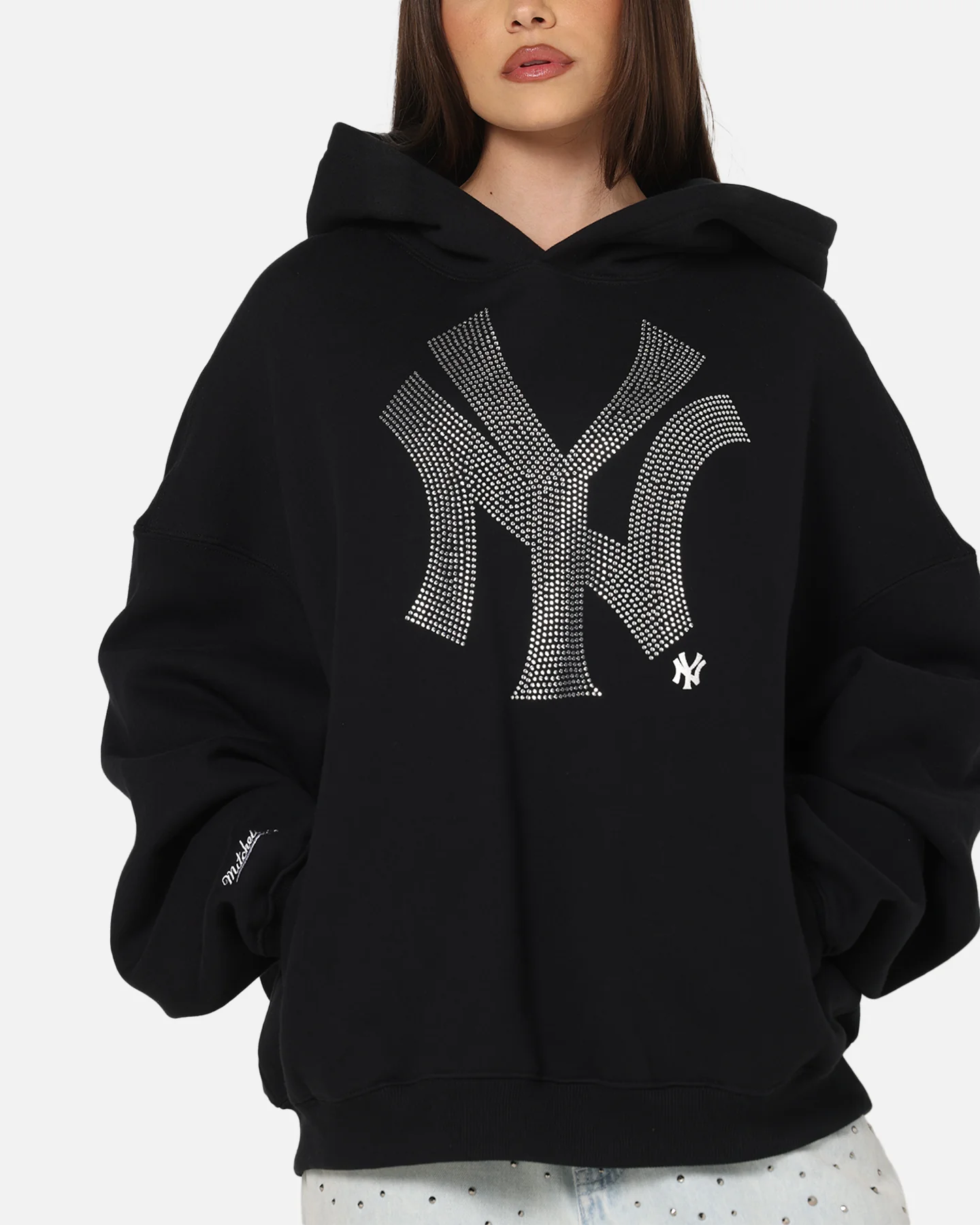Mitchell & Ness New York Yankees Rhinestone Hoodie Faded Black