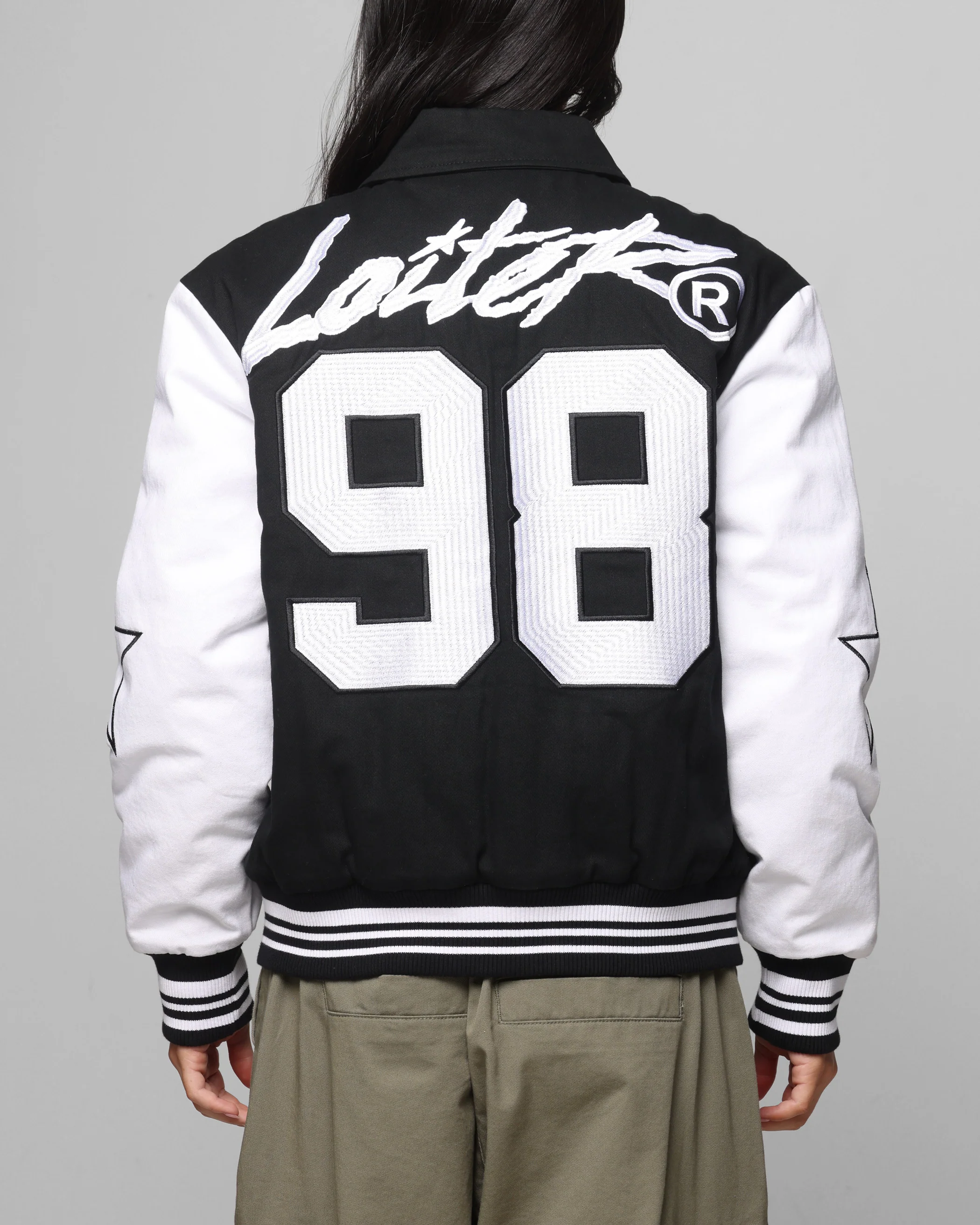 Loiter Vice City Varsity Jacket Black/White