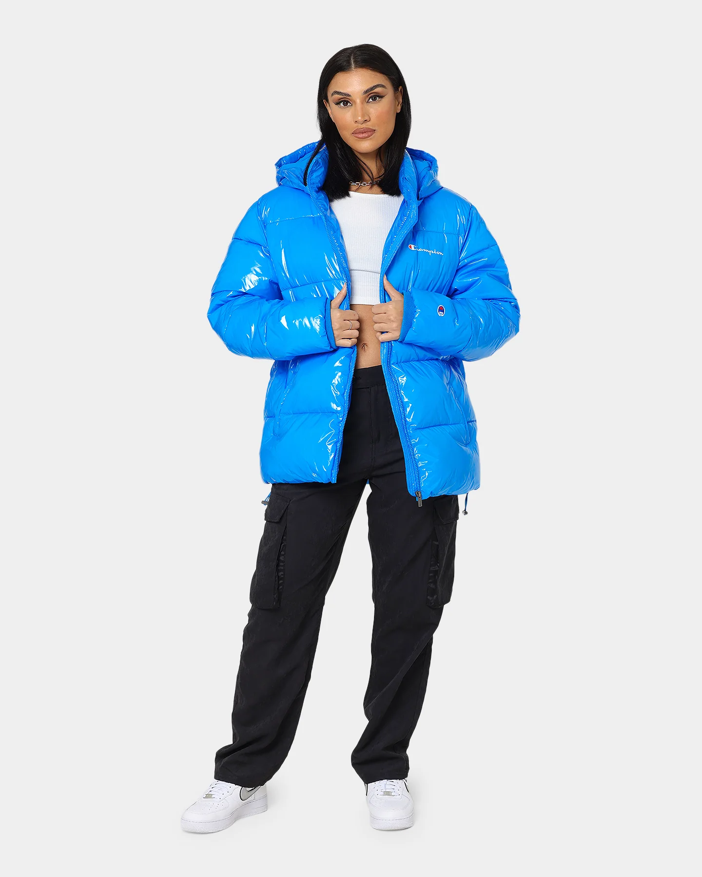 Champion High Shine Puffer Jacket Royal Blue