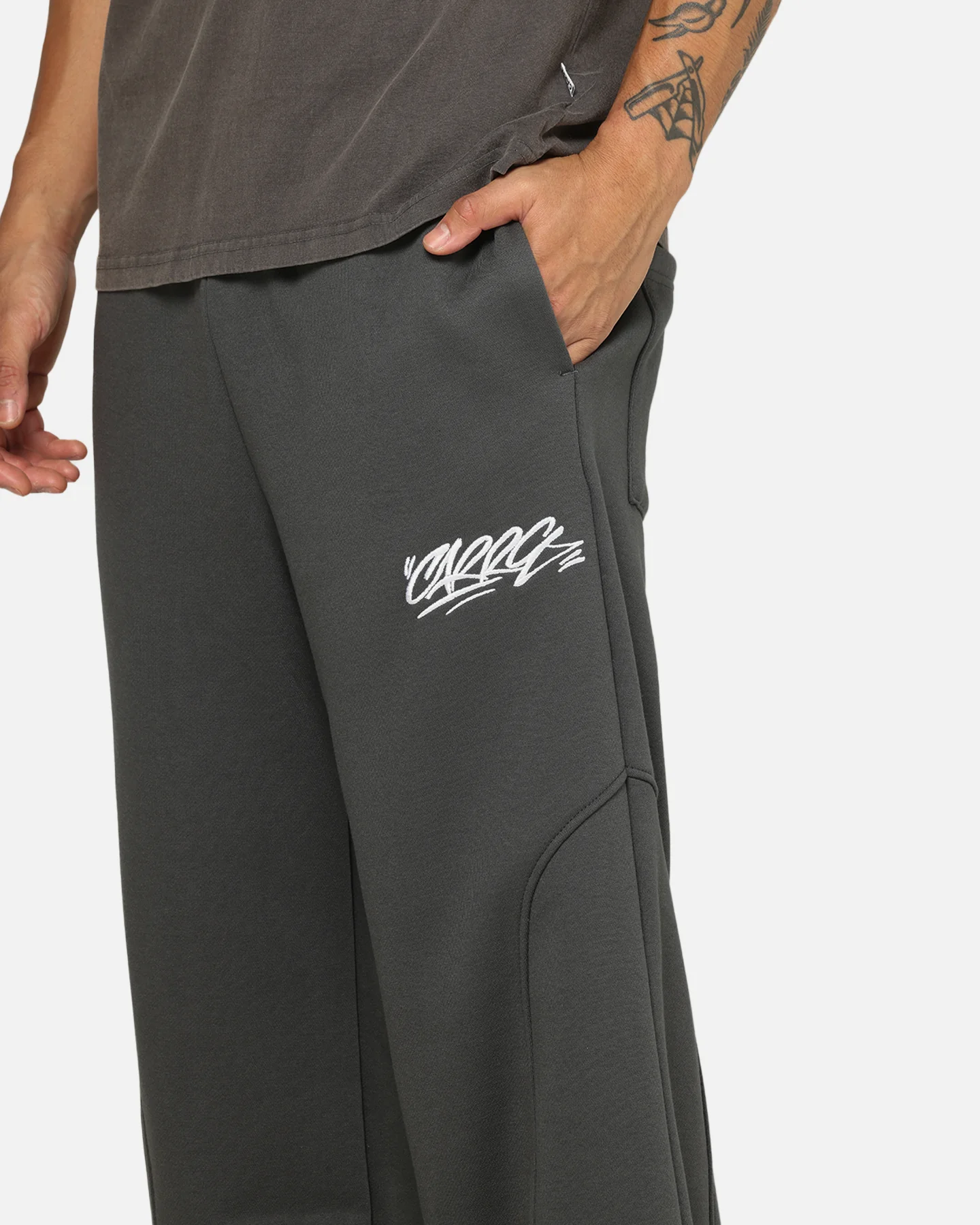 Carre Off Grid Panelled Trackpants Dark Grey