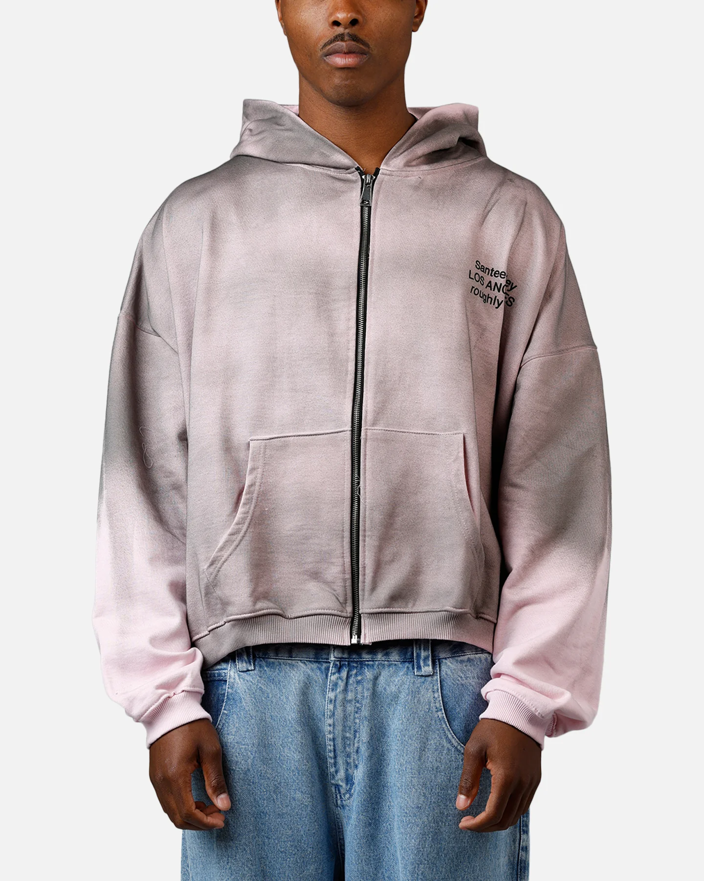 MNML Santee Alley Zip Up Hoodie Pink