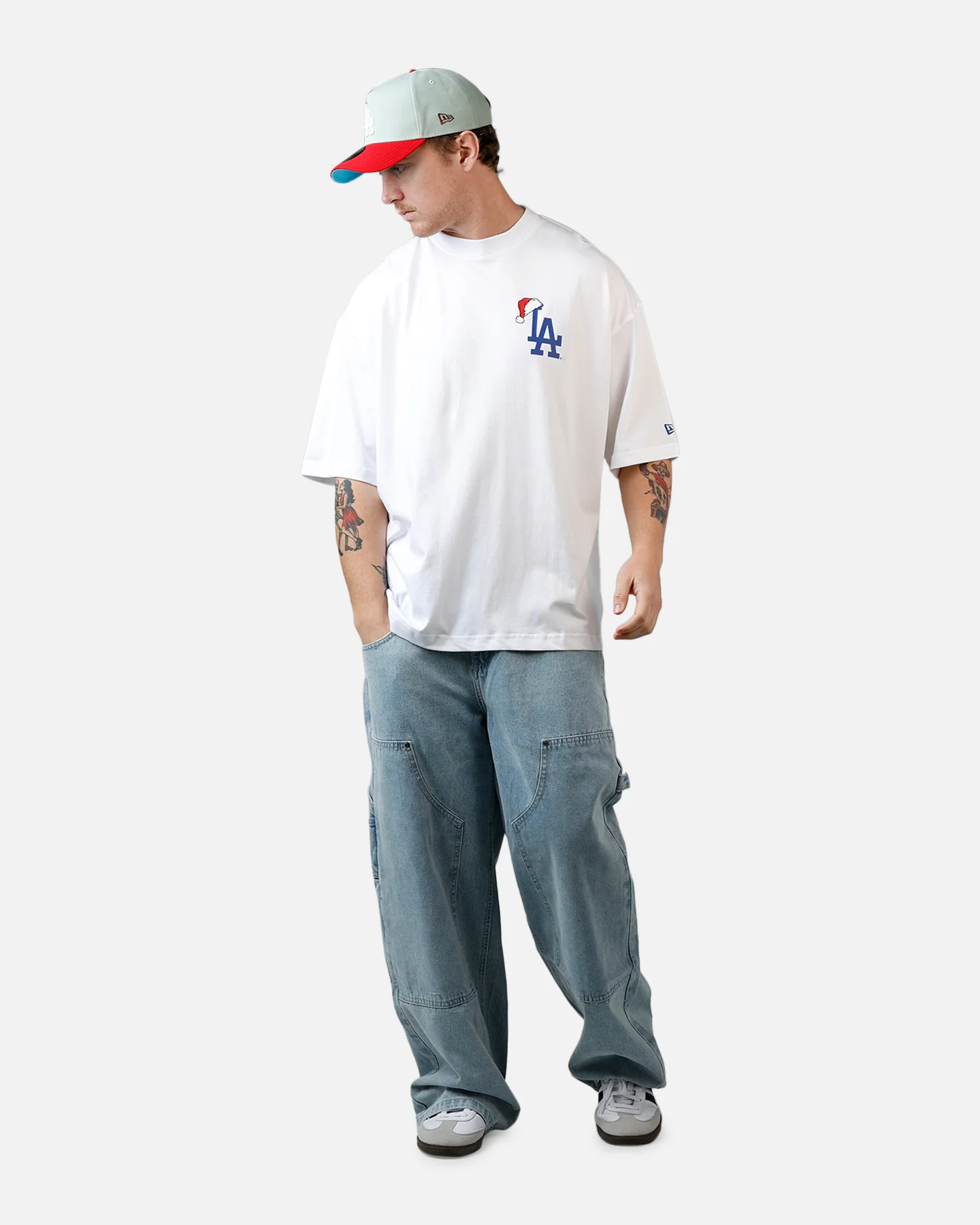 New Era Los Angeles Dodgers 'All I Want For Christmas' Santa T-Shirt White