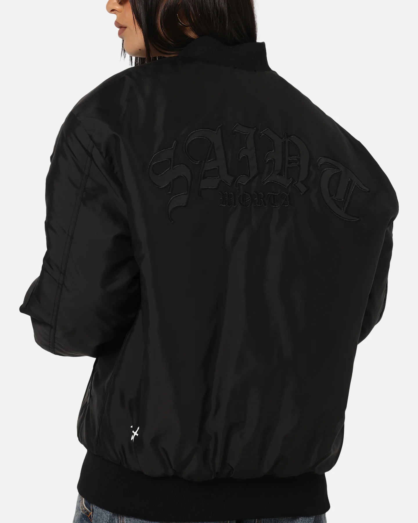 Saint Morta Gothic Noir Bomber Jacket Black