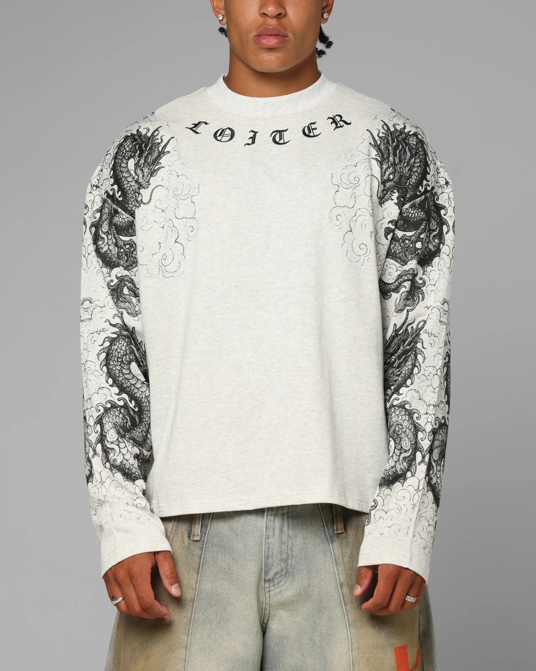 Loiter Dragon Tattoo Long Sleeve T-Shirt White