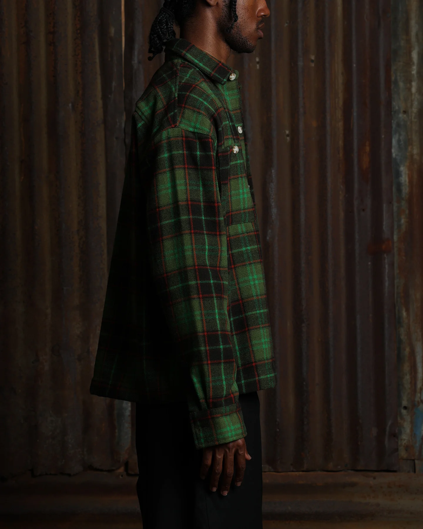 American Thrift Utility Flannel Shirt Green