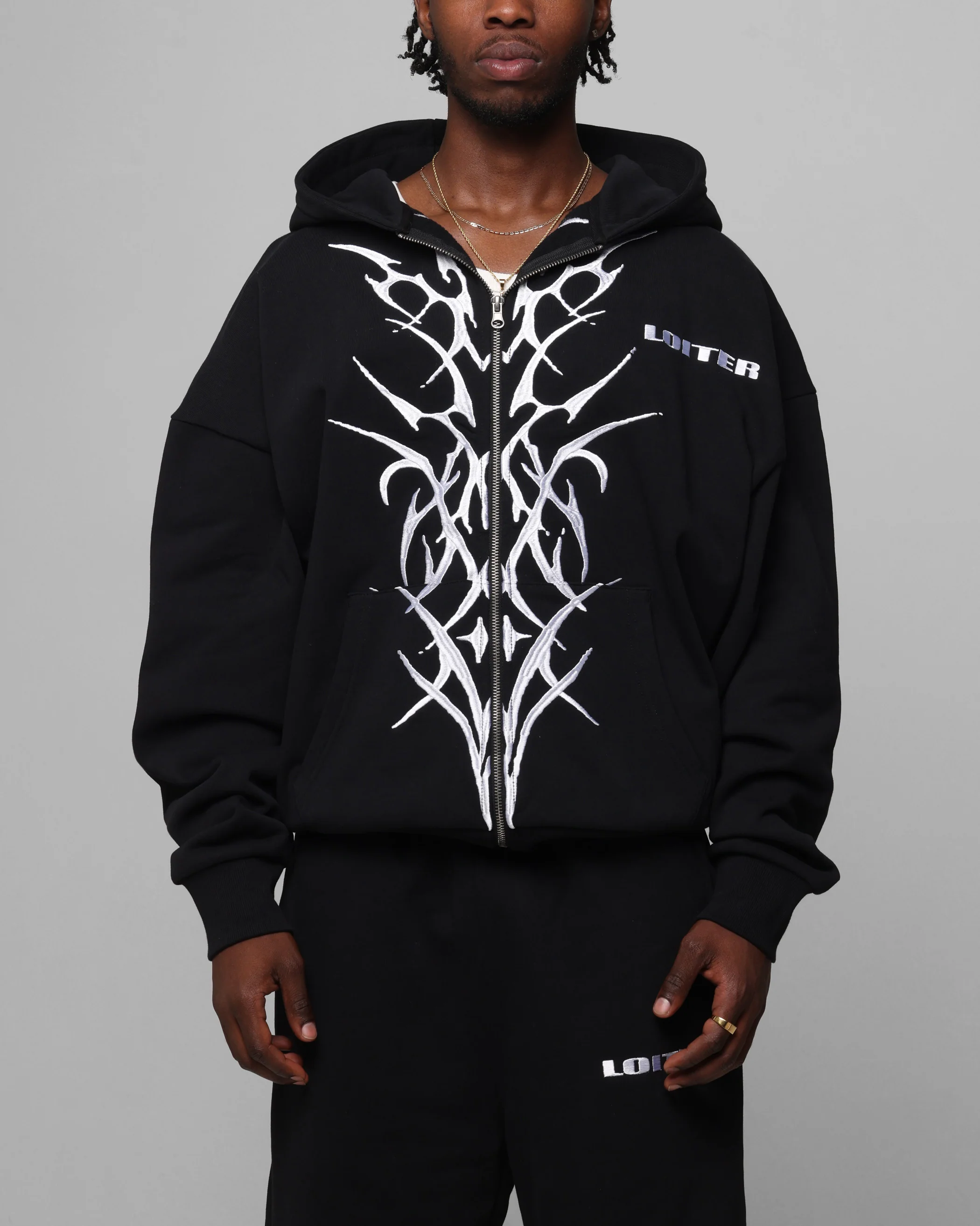 Loiter Blood Born Zip Hoodie Black