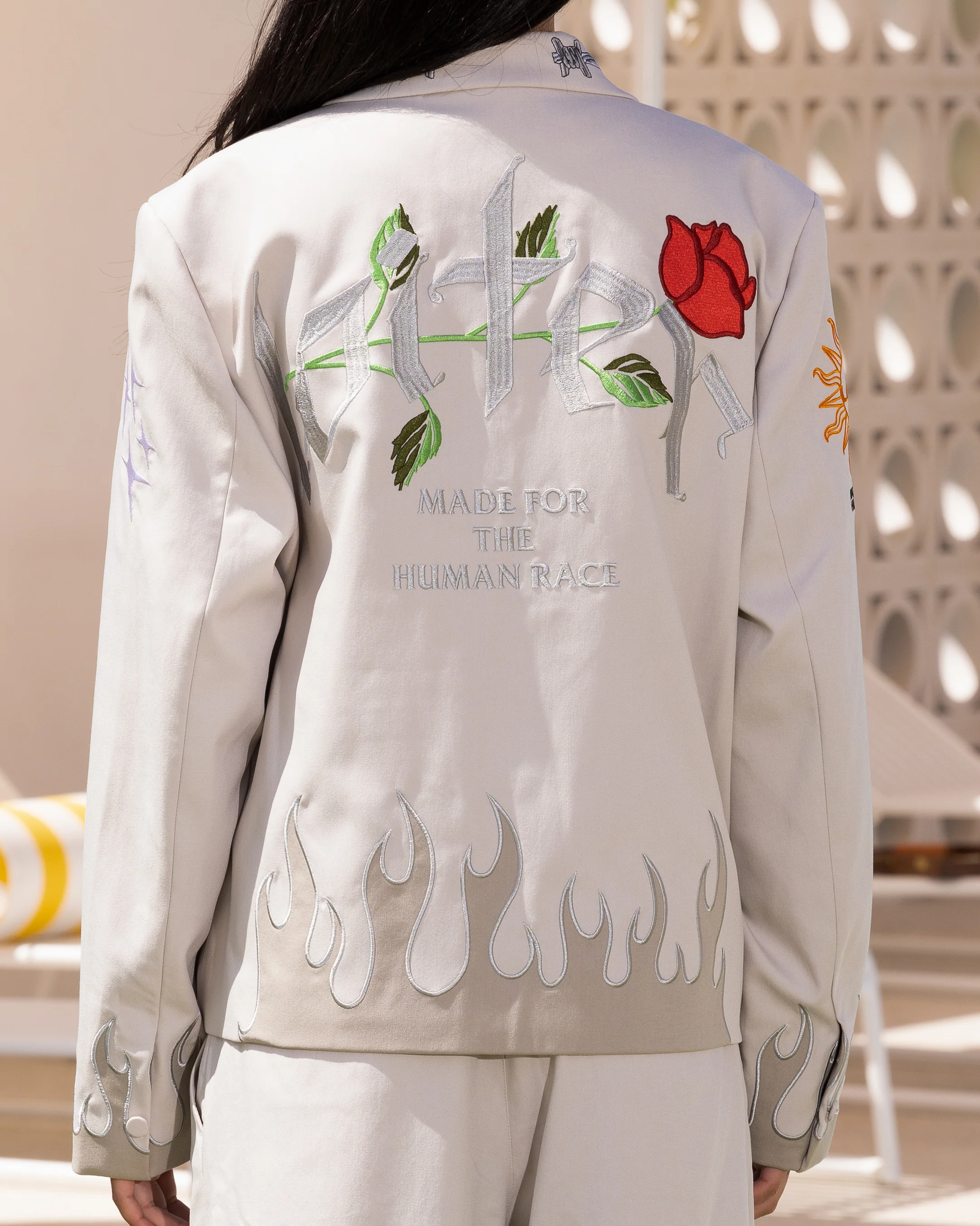 Loiter Western Blazer Jacket Off White