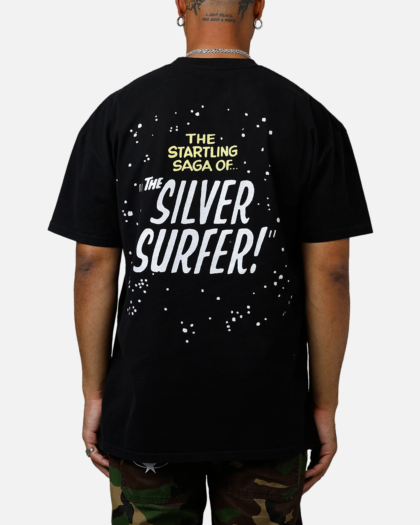 73Studio Marvel Fantastic Four Silver Surfer Vintage T-Shirt Black