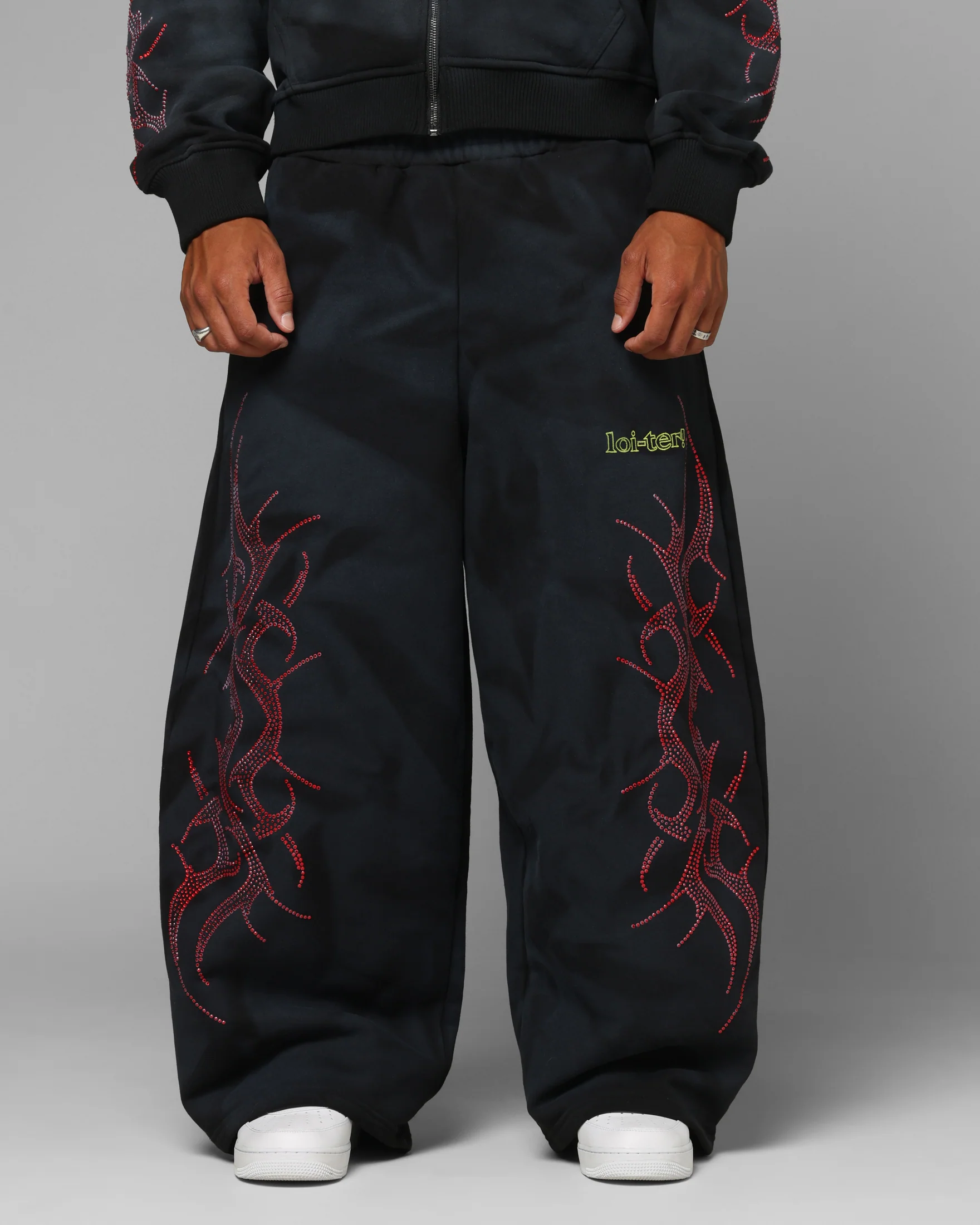 Loiter X Yu-Gi-Oh! Slifer Sky Dragon Sweatpants Black Wash