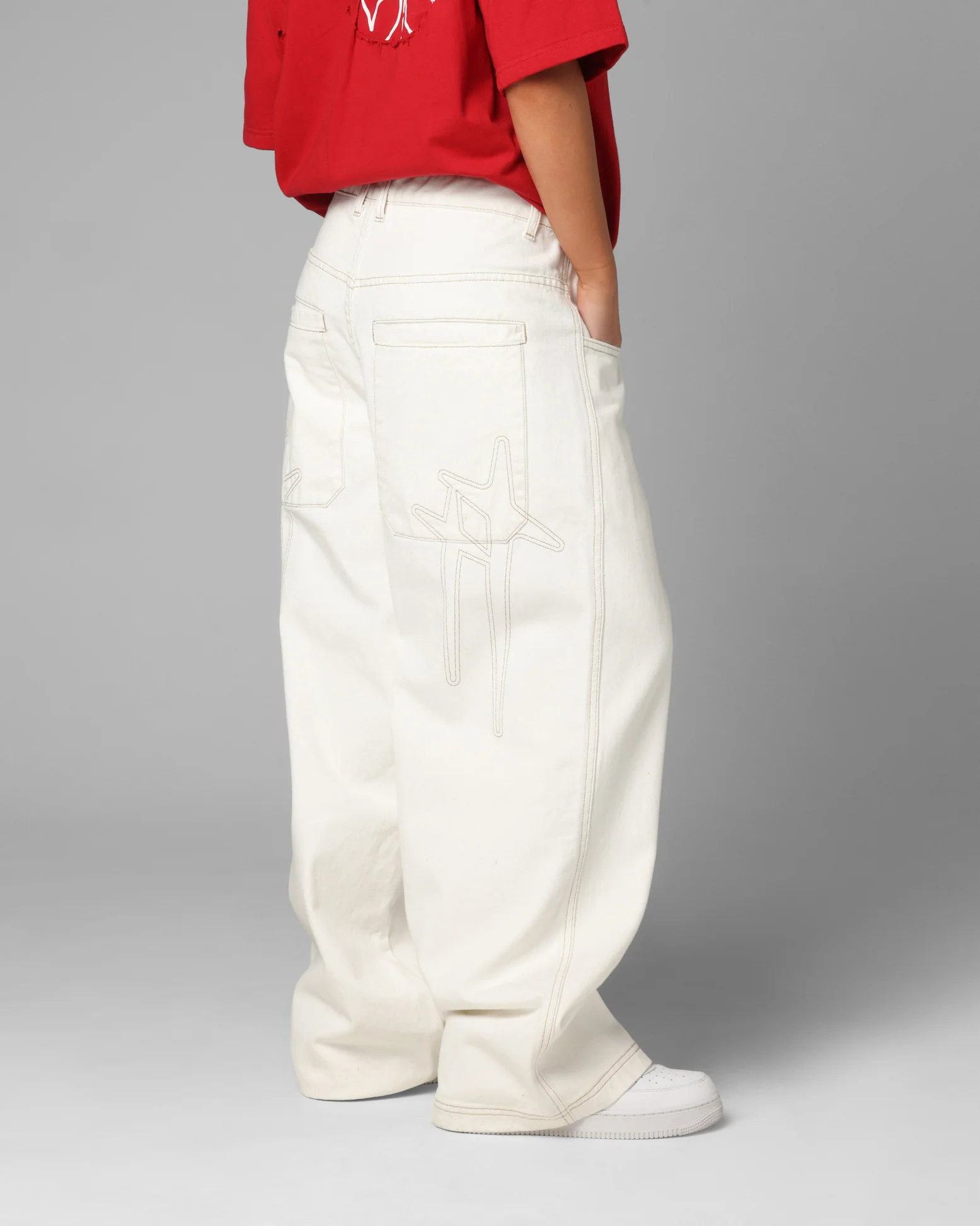 Loiter Star Born Jeans Off White