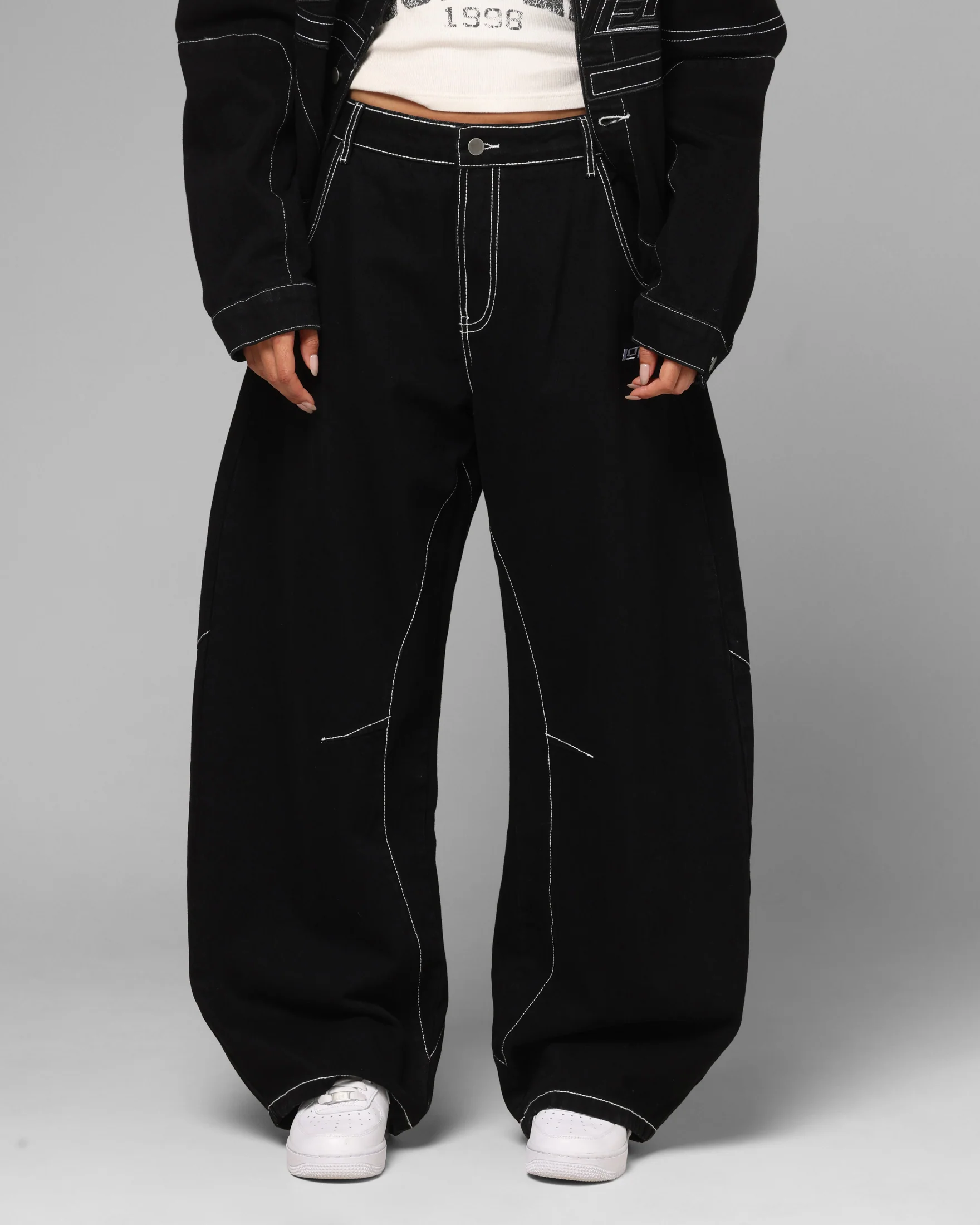 Loiter Biker Raver Jeans Black