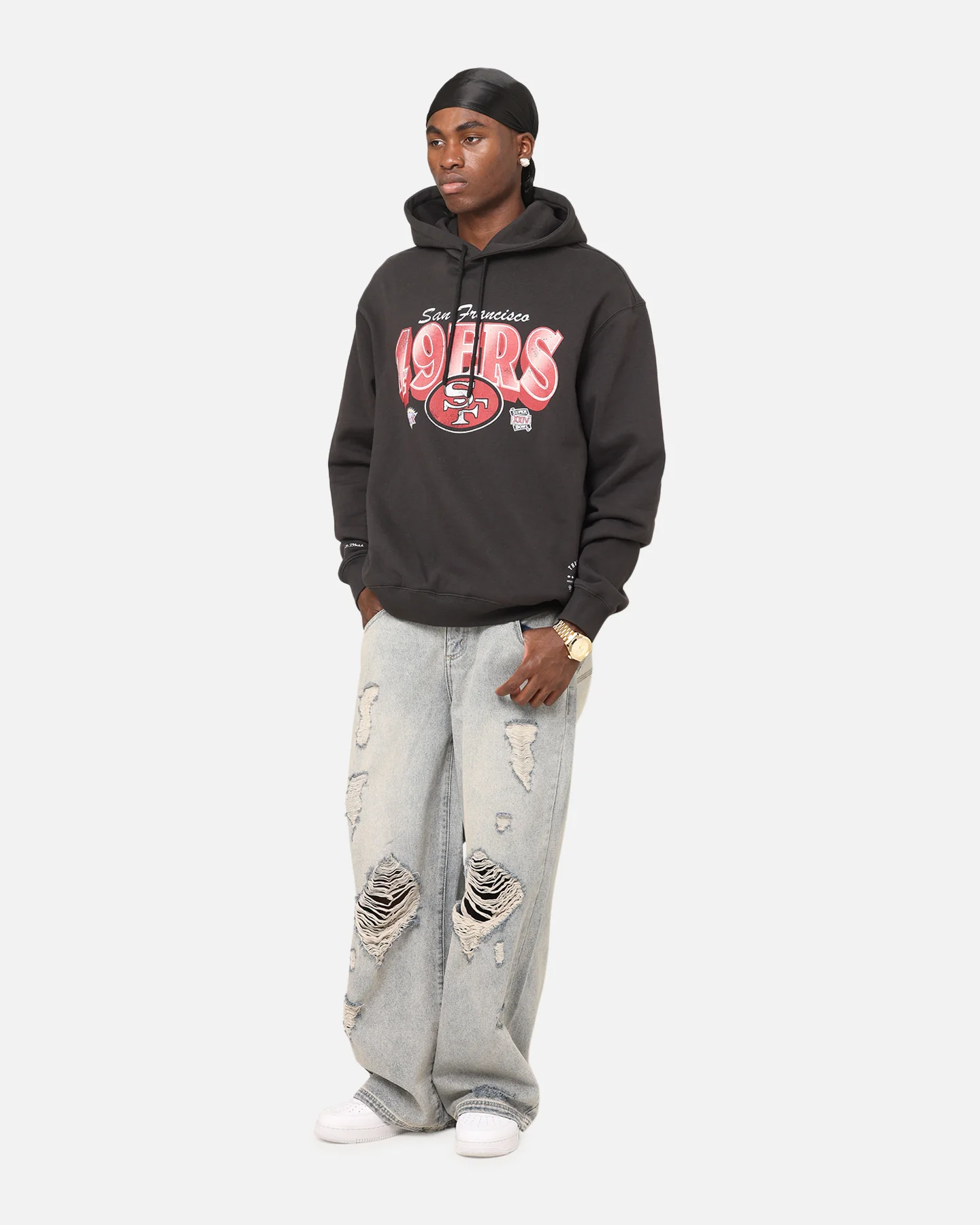 Mitchell & Ness San Francisco 49ers Arch Hoodie Faded Black