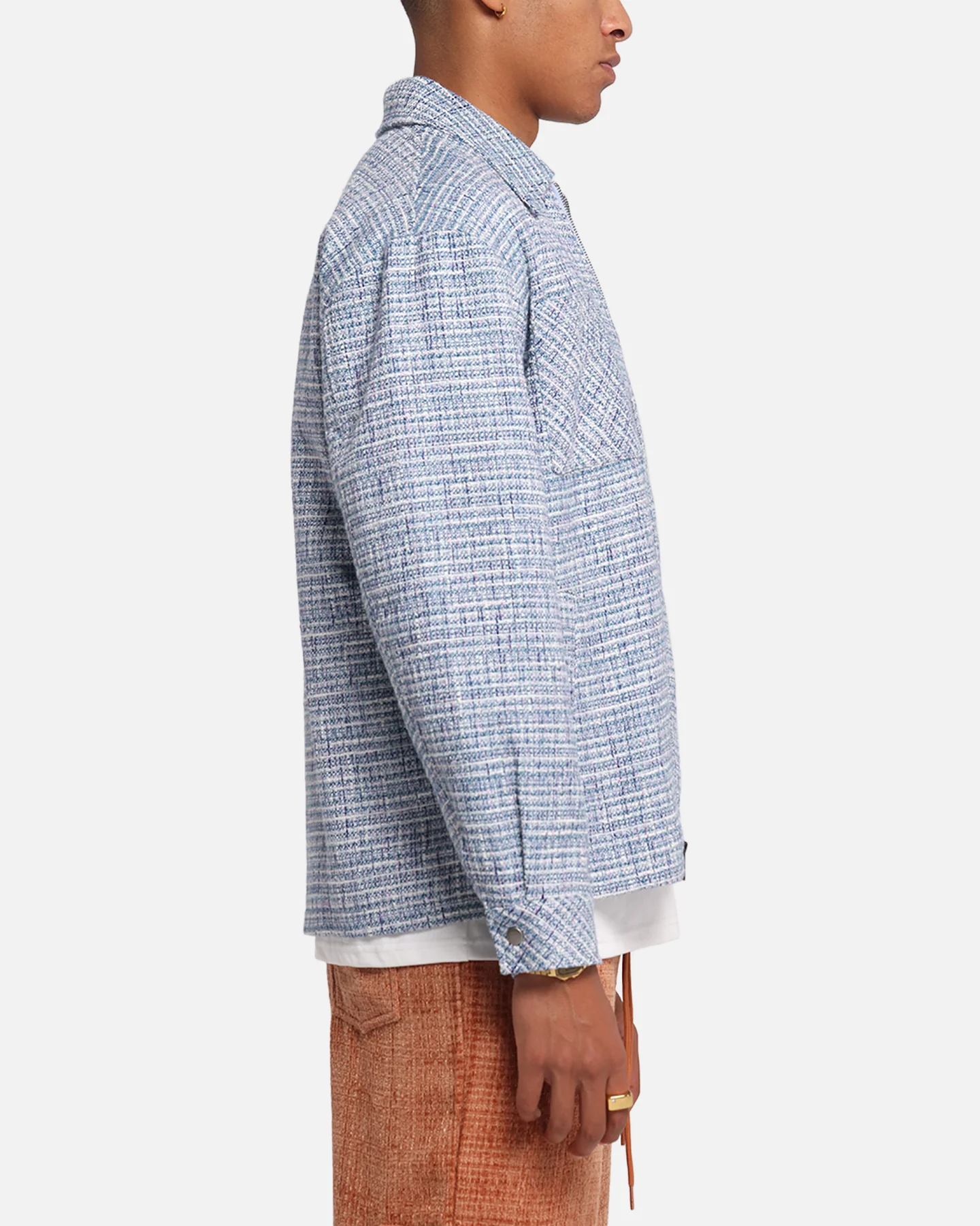 XXIII Boucle Tweed Zip Jacket Teal/Blue/Purple