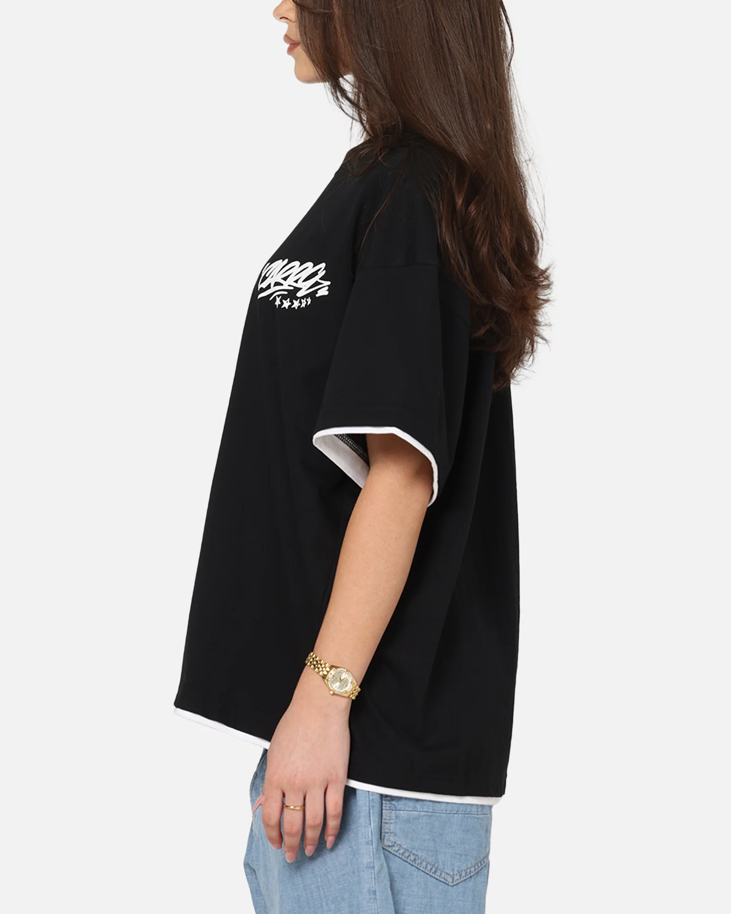 Carre Motion Layered T-Shirt Black/White