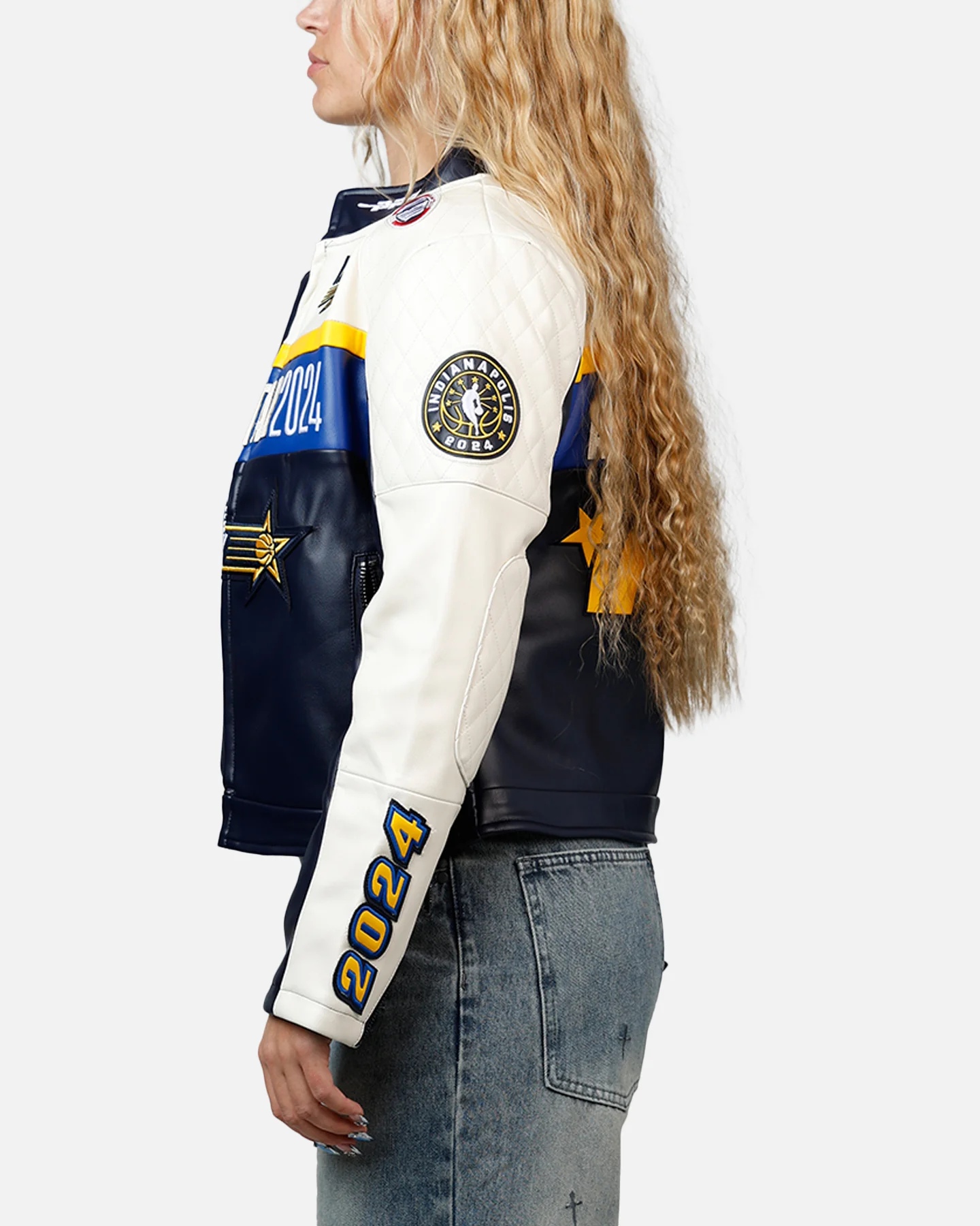 Pro Standard Women's NBA All-Stars Leather Jacket Eggshell/Midnight