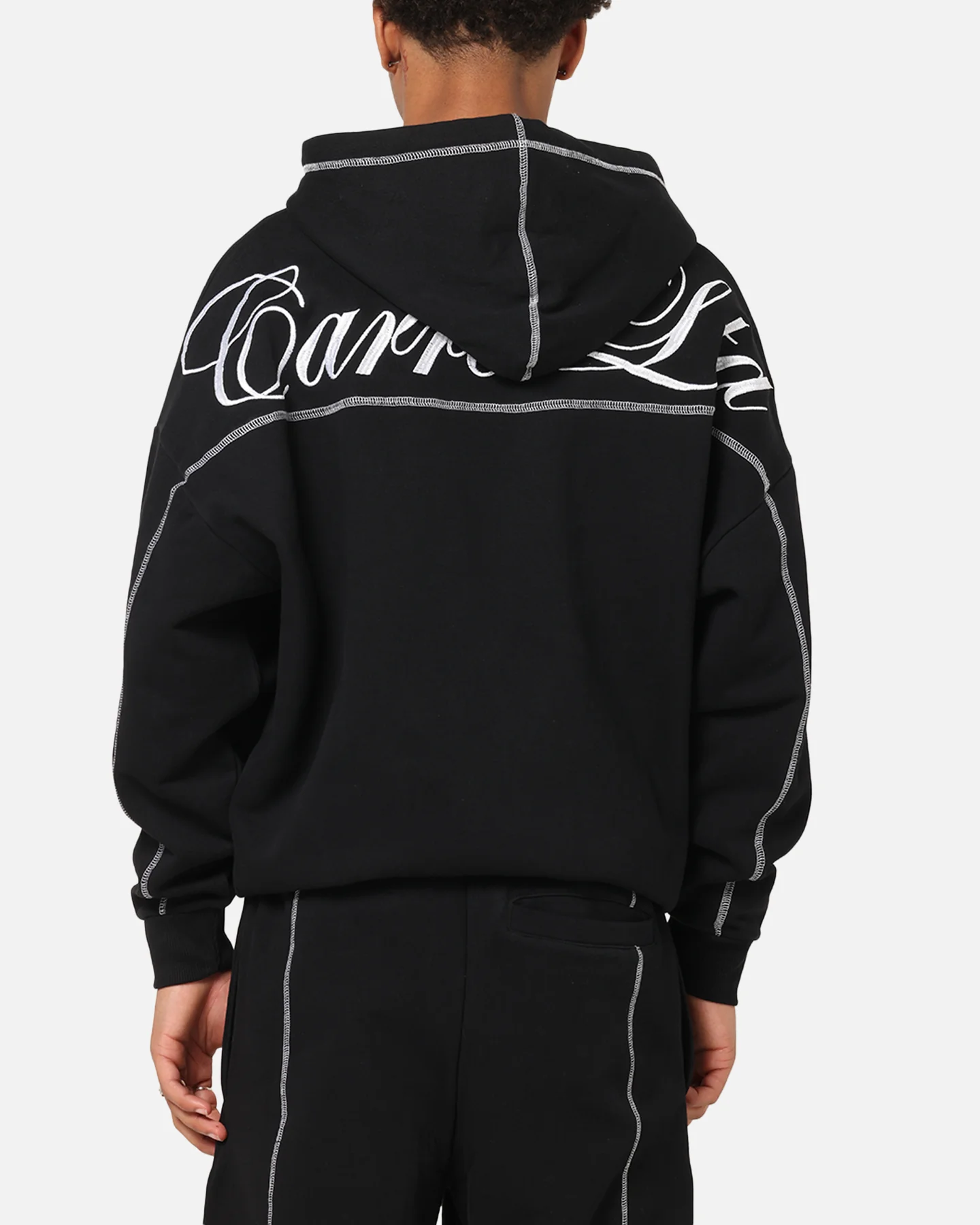 Carre Script Hoodie Black