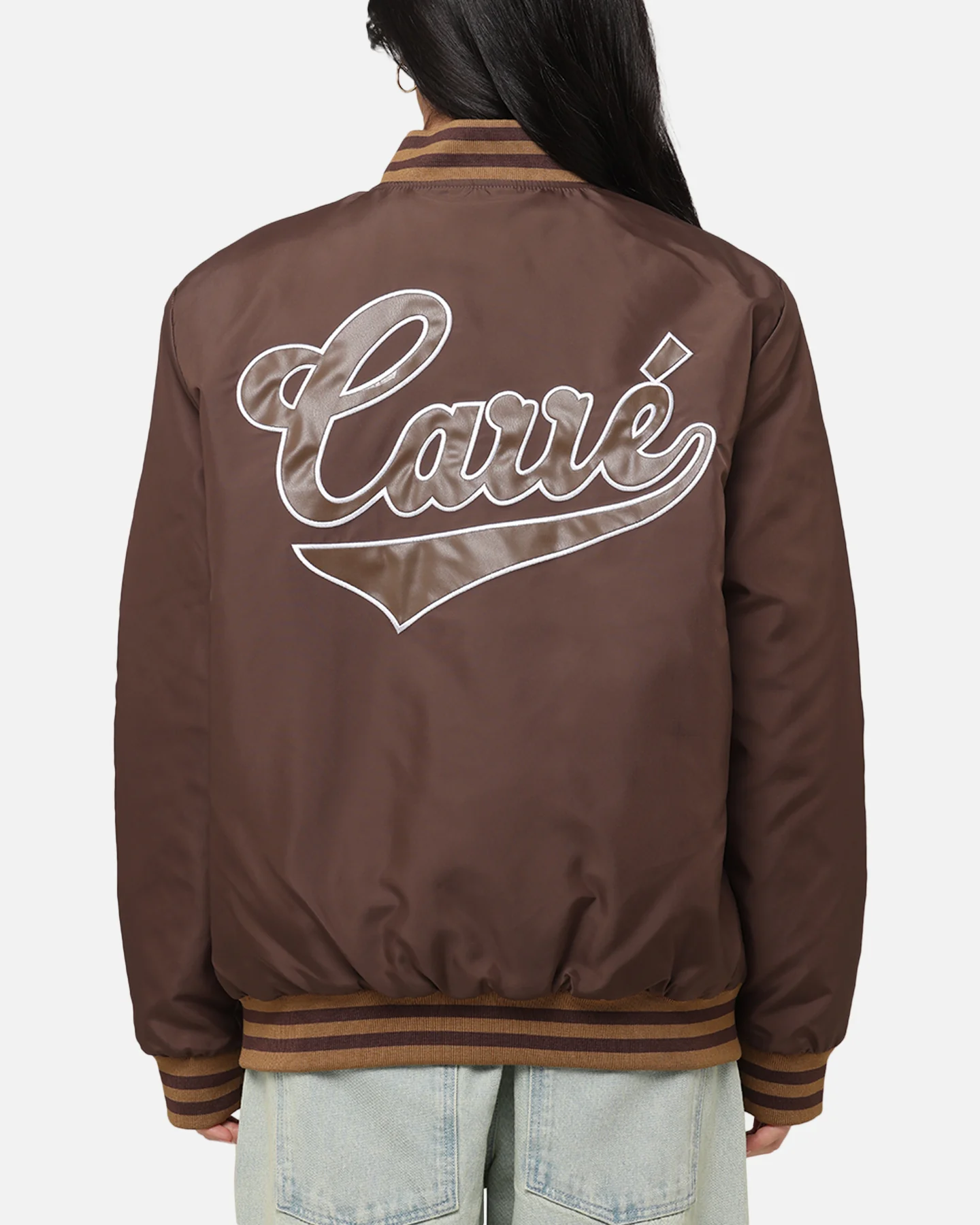 Carre Team Puffer Varsity Jacket Brown