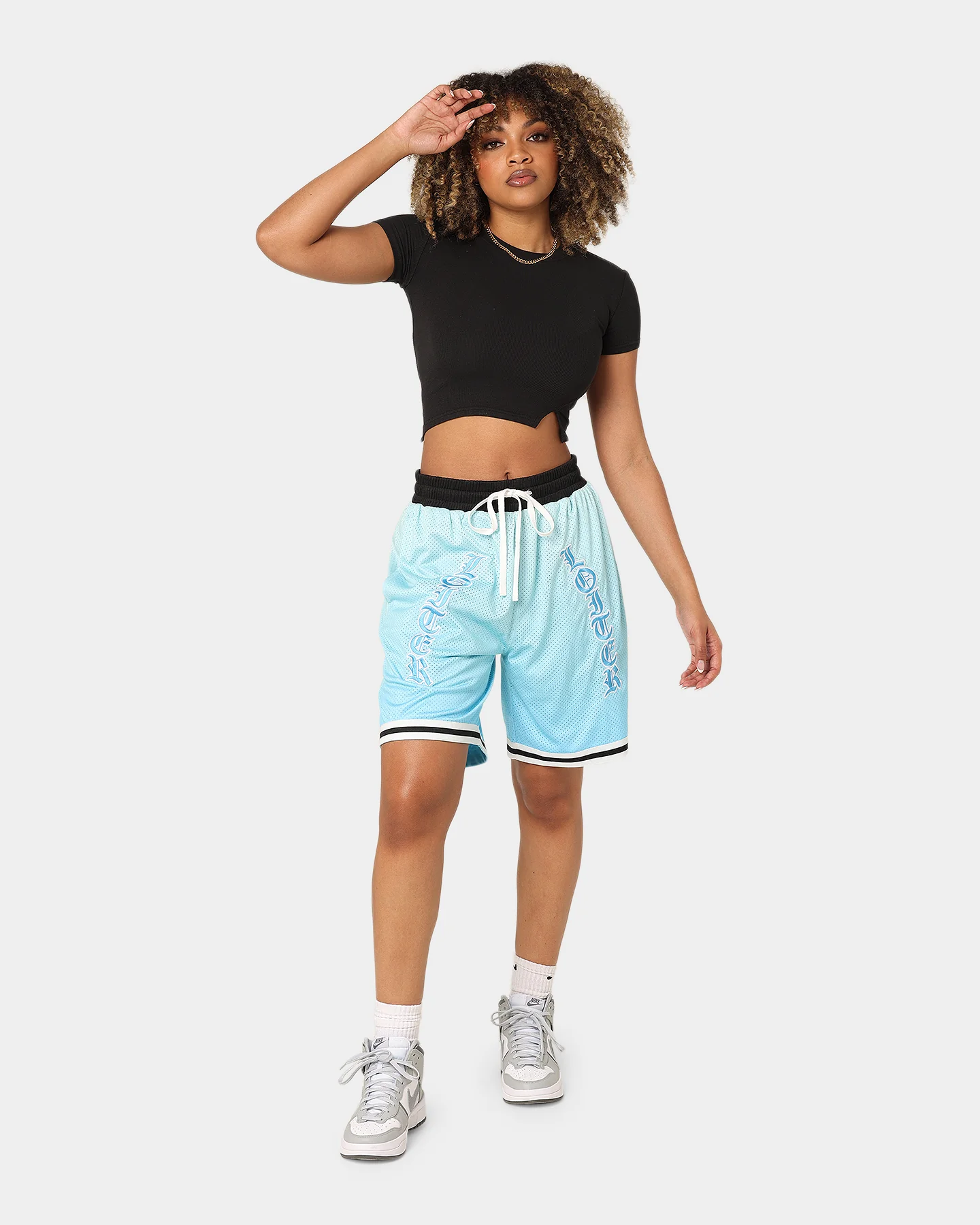 Loiter Script Ball Shorts Blue
