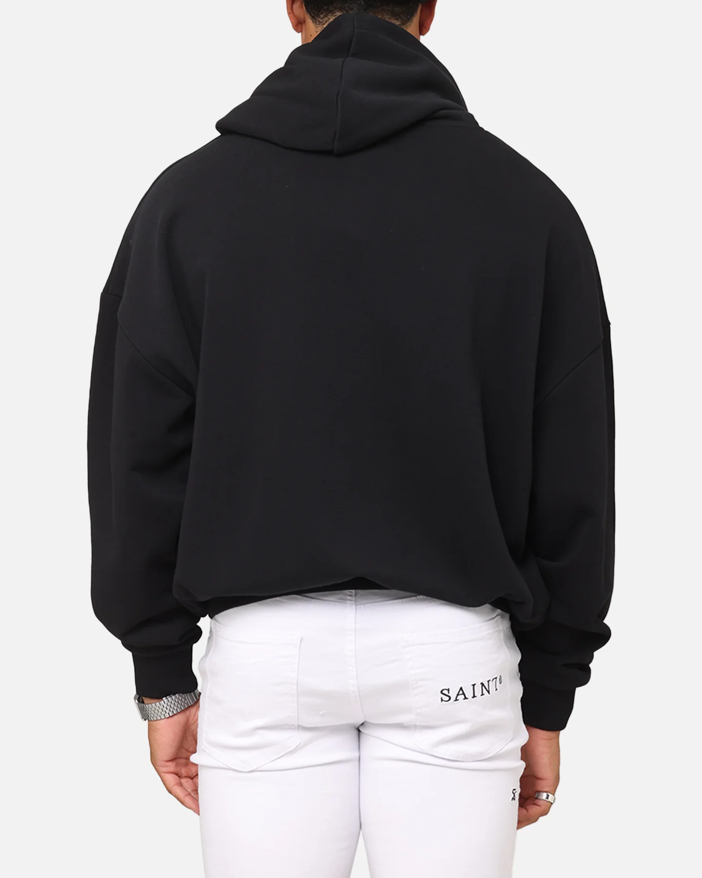 Saint Morta Spray Logo Boxy Hoodie Black
