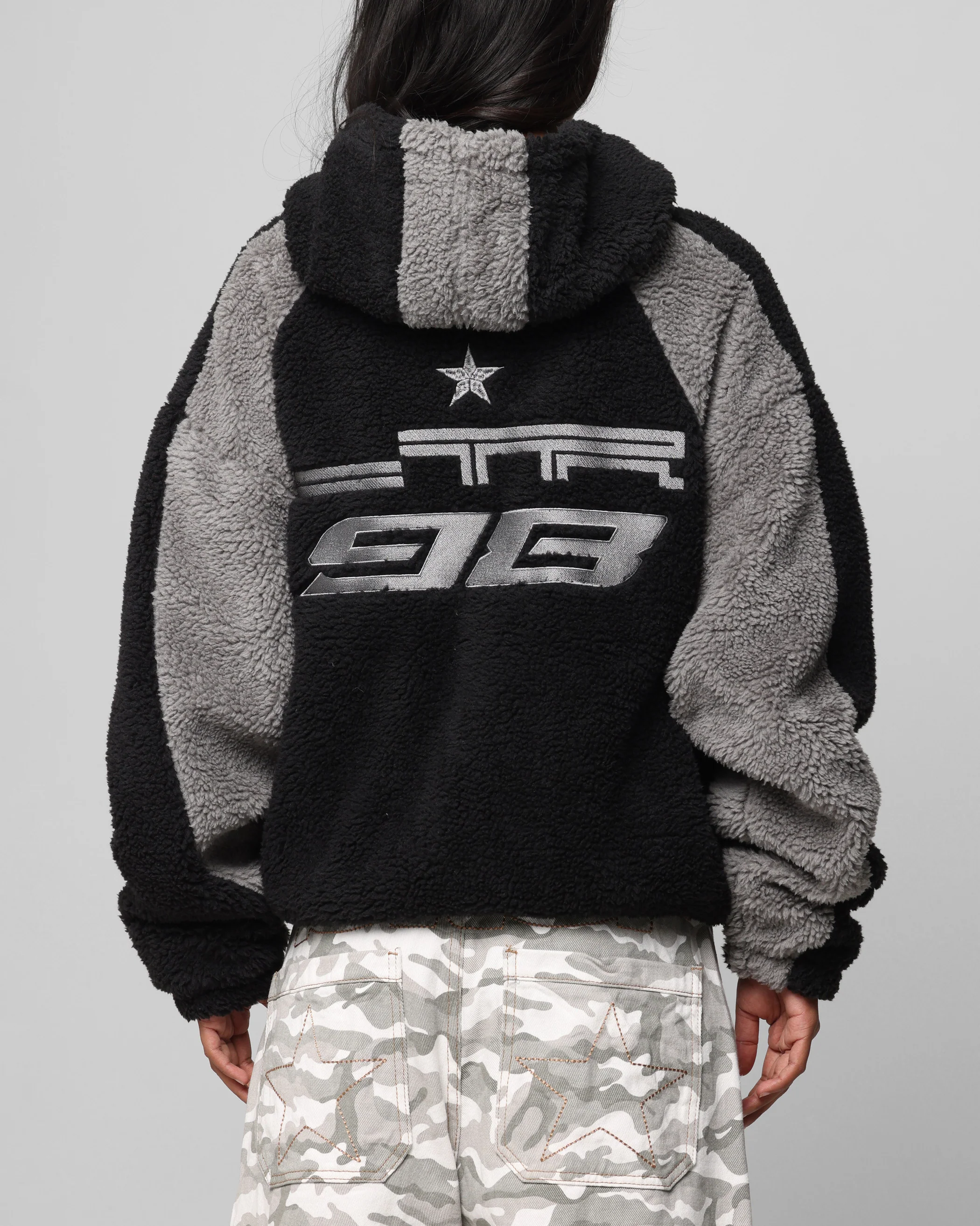 Loiter Speedway Fleece Jacket Black/Grey