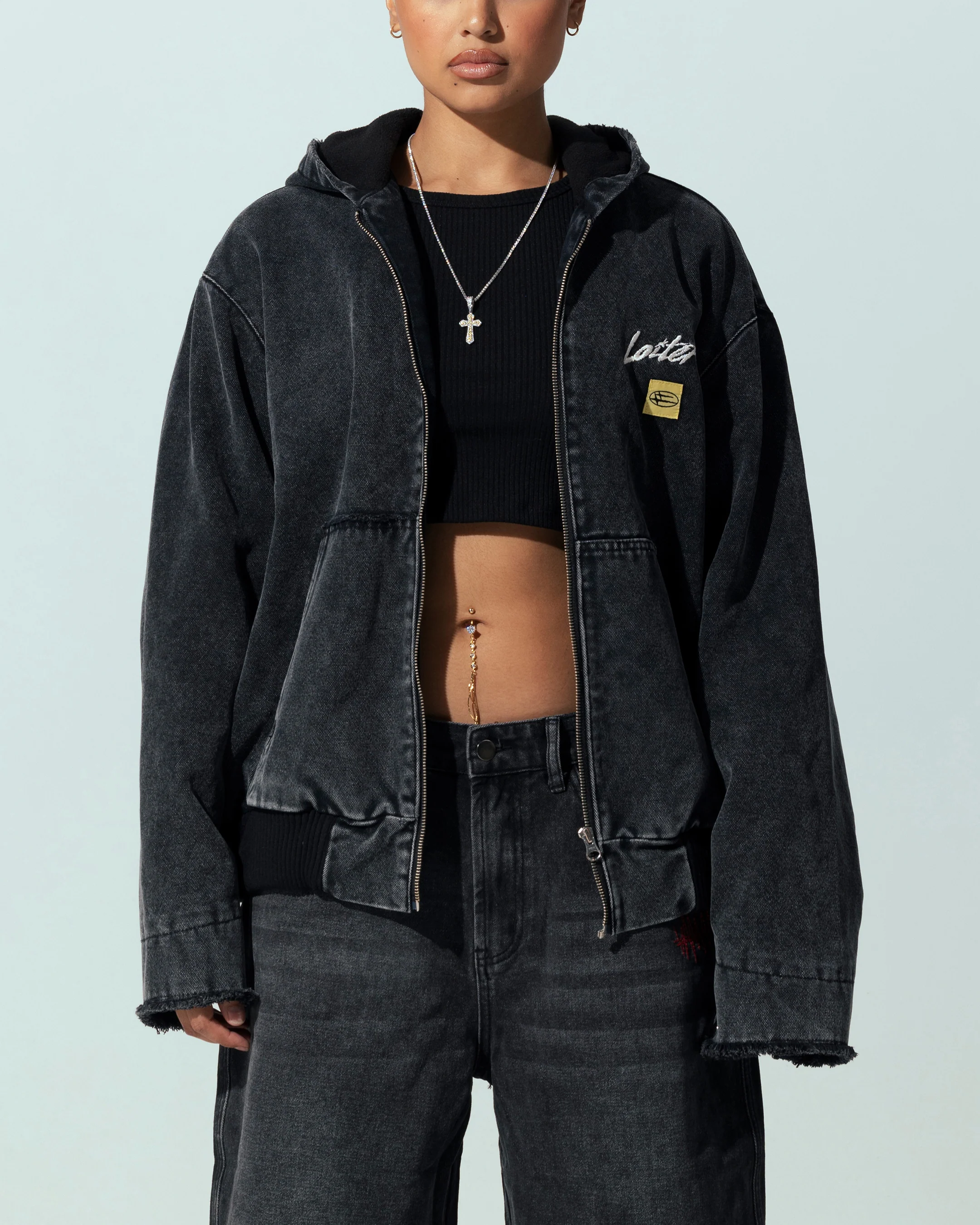 Loiter Workwear Zip Jacket Vintage Black