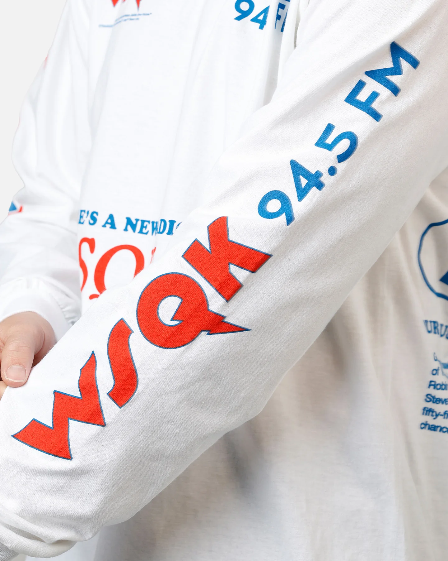 73Studio X Stranger Things The Squawk Long Sleeve T-Shirt White