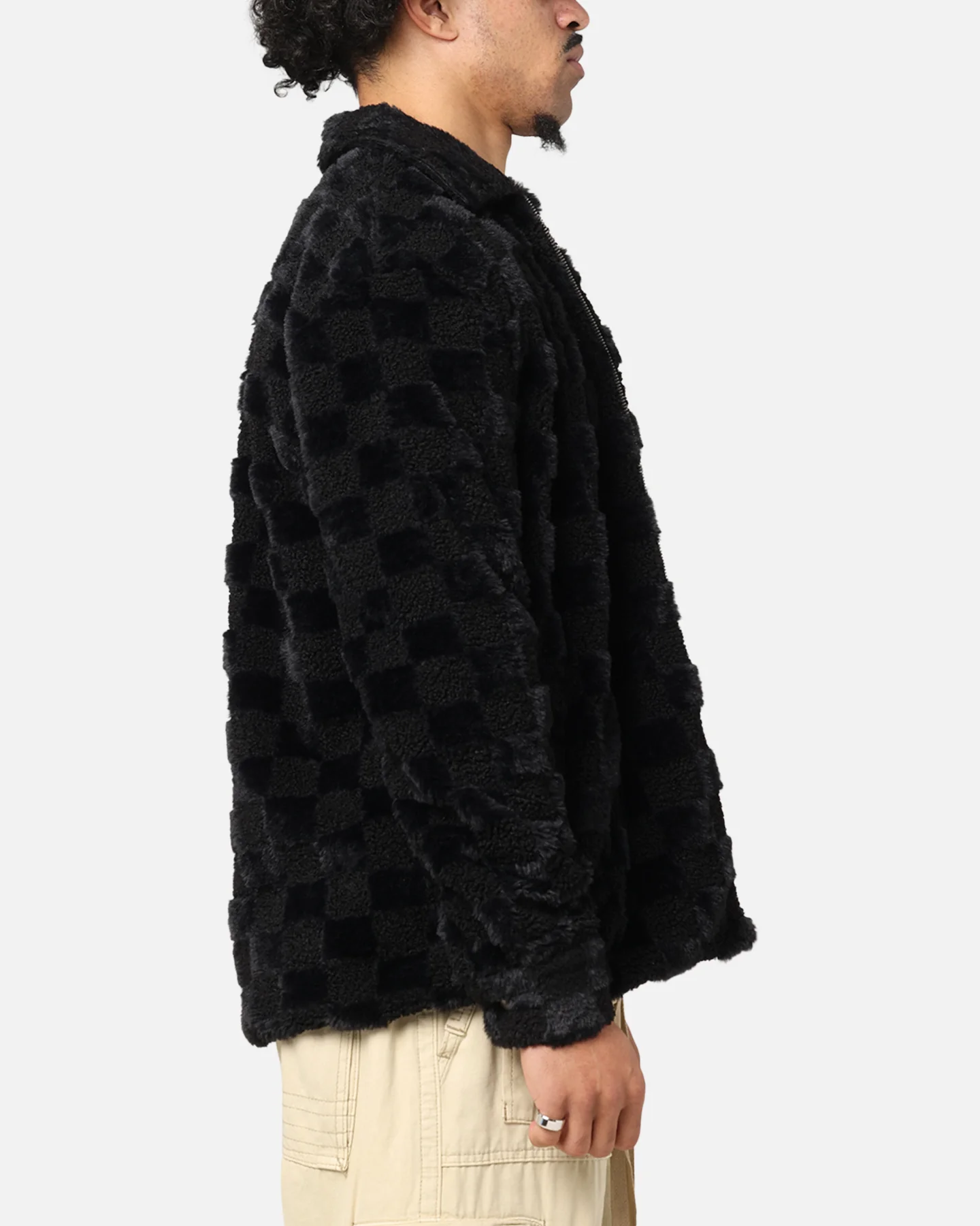 XXIII Checkerboard Fur Jacket Black