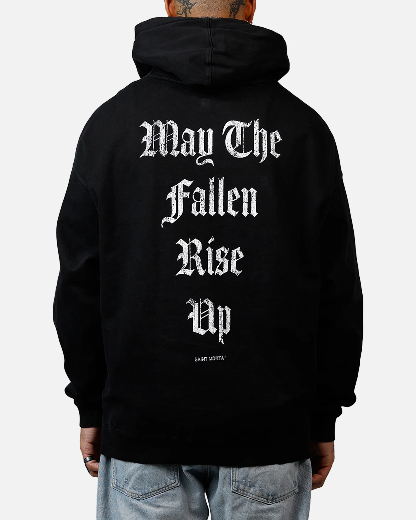 Saint Morta Fallen Rising Boxy Hoodie Black