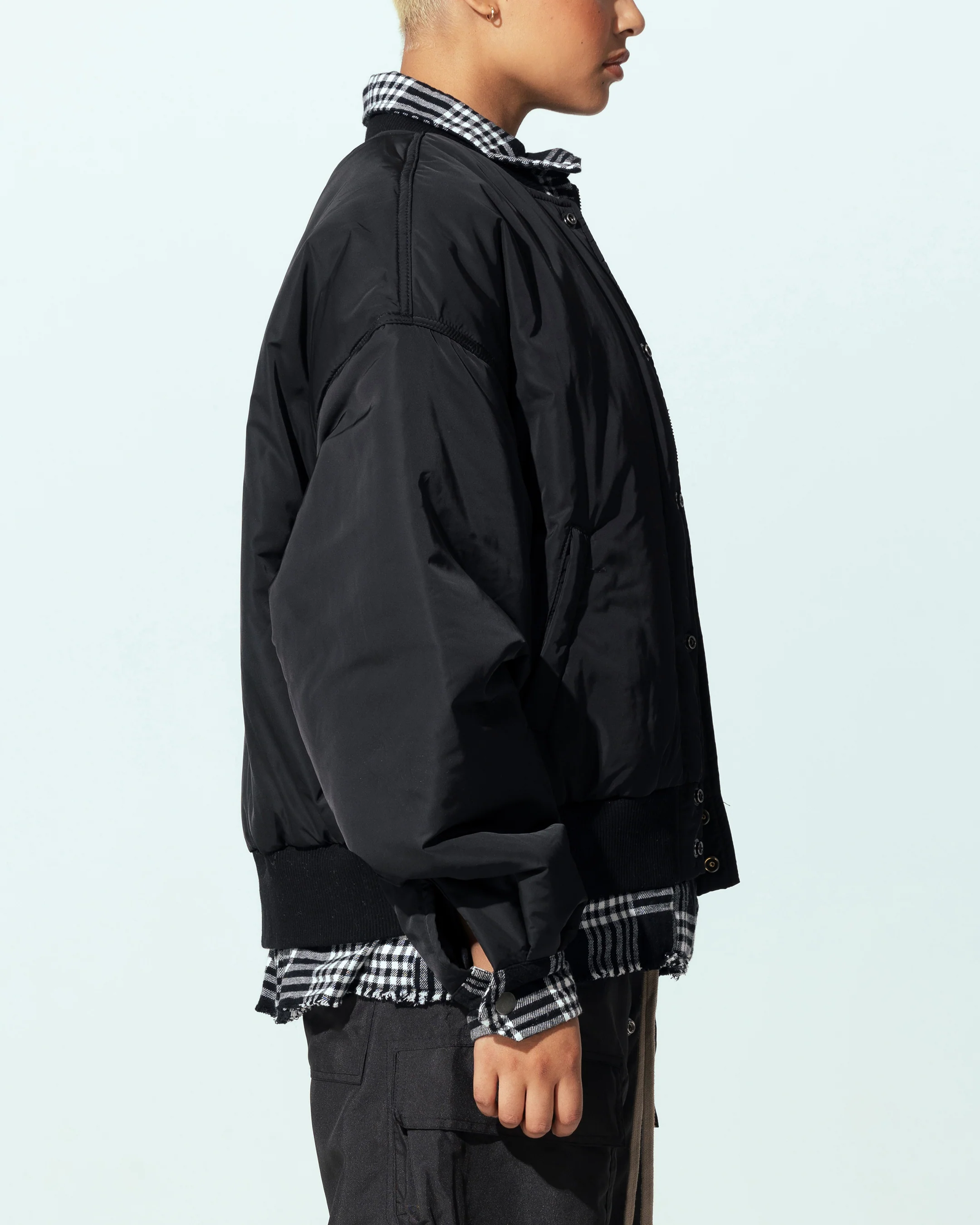 Loiter Shadow Layered Bomber Jacket Black