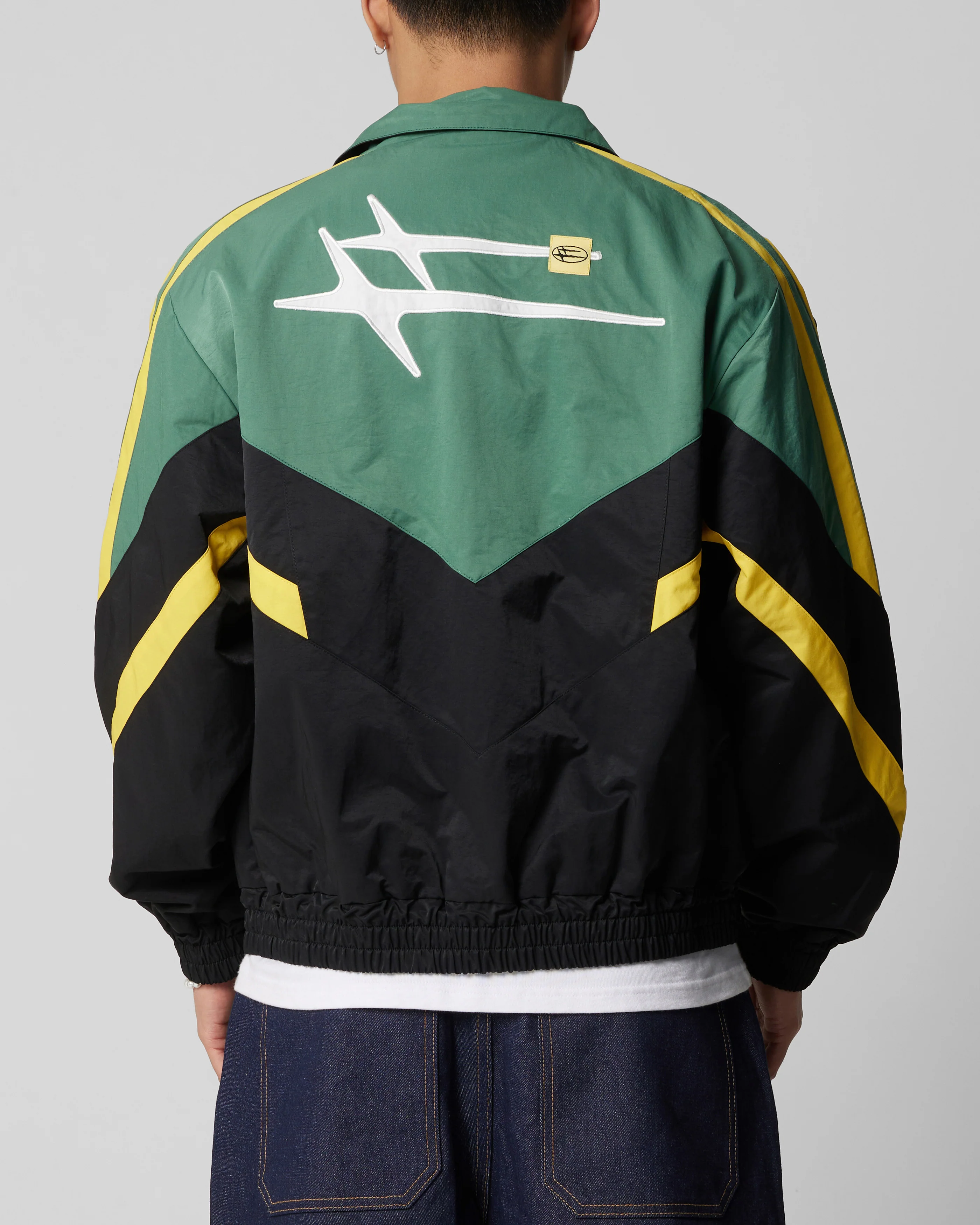 Loiter Hybrid Track Jacket Green/Yellow