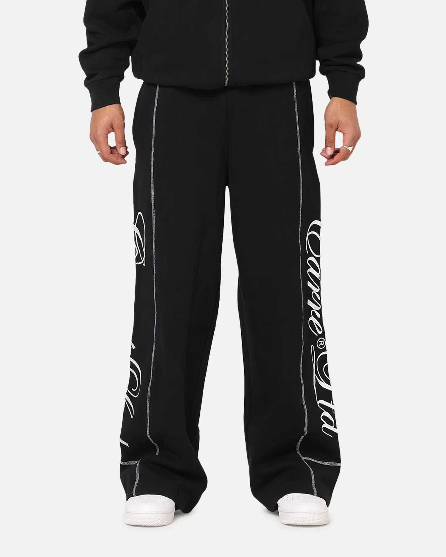 Carre Script Trackpants Black