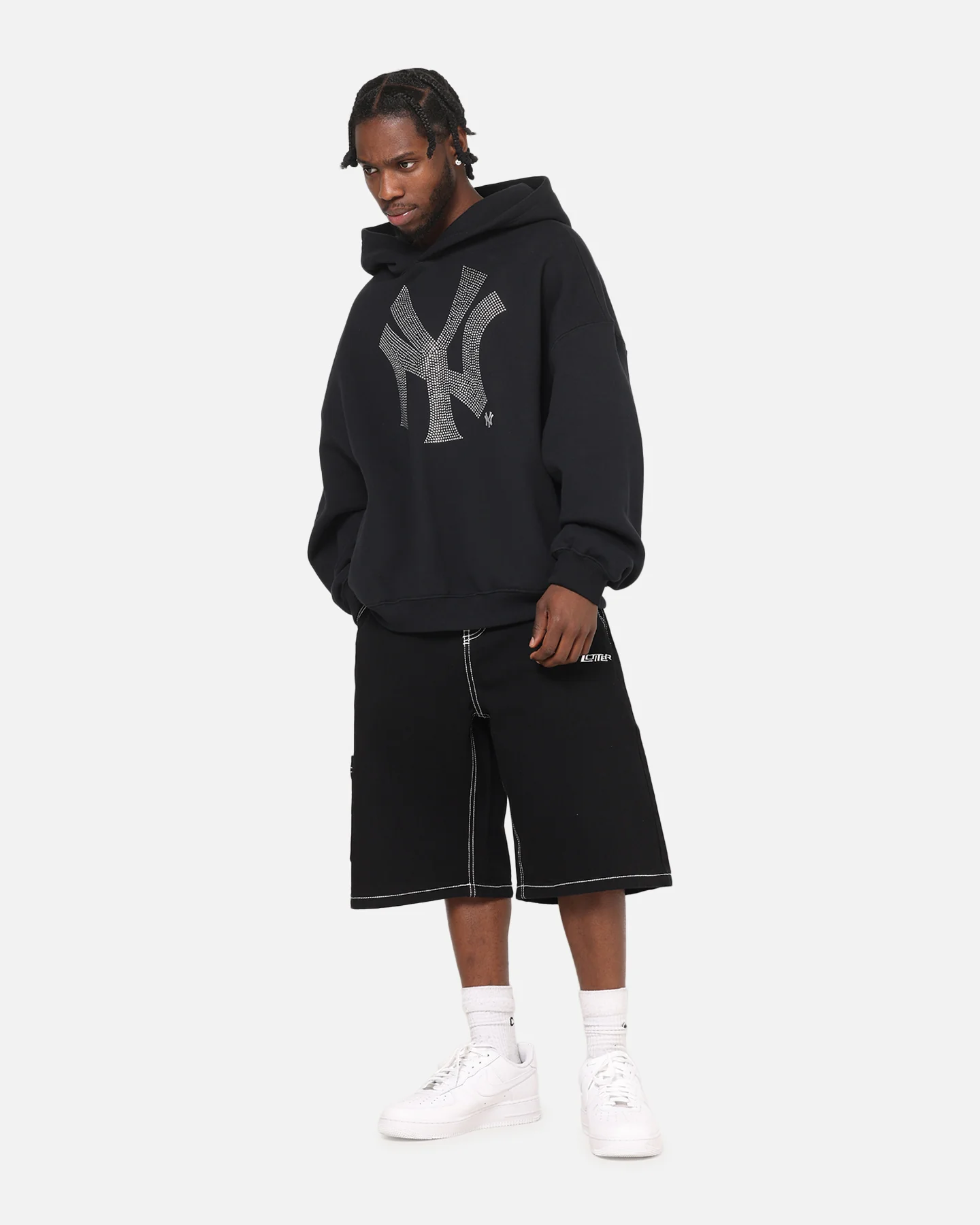 Mitchell & Ness New York Yankees Rhinestone Hoodie Faded Black