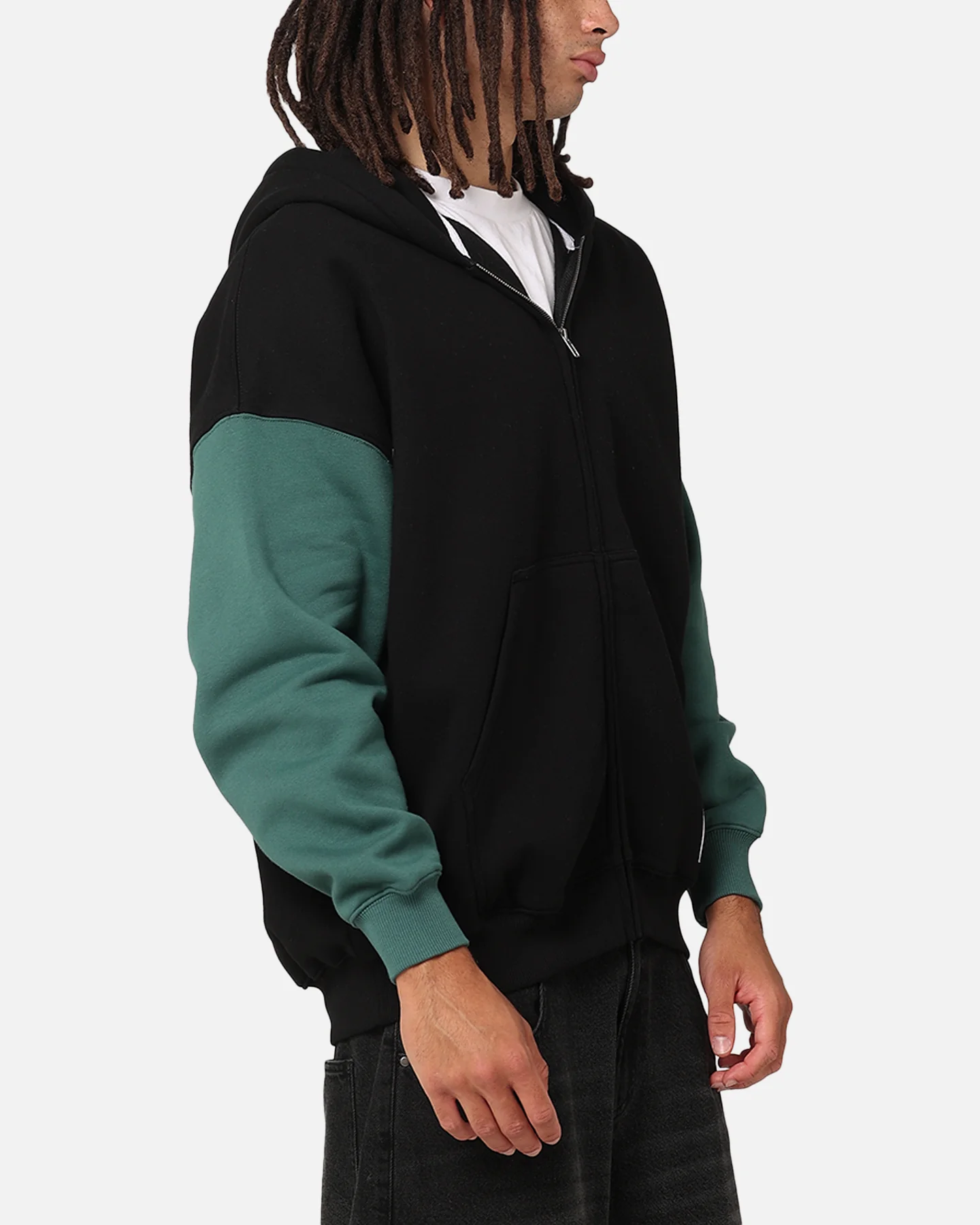 Carre Floral Full Zip Hoodie Black/Green