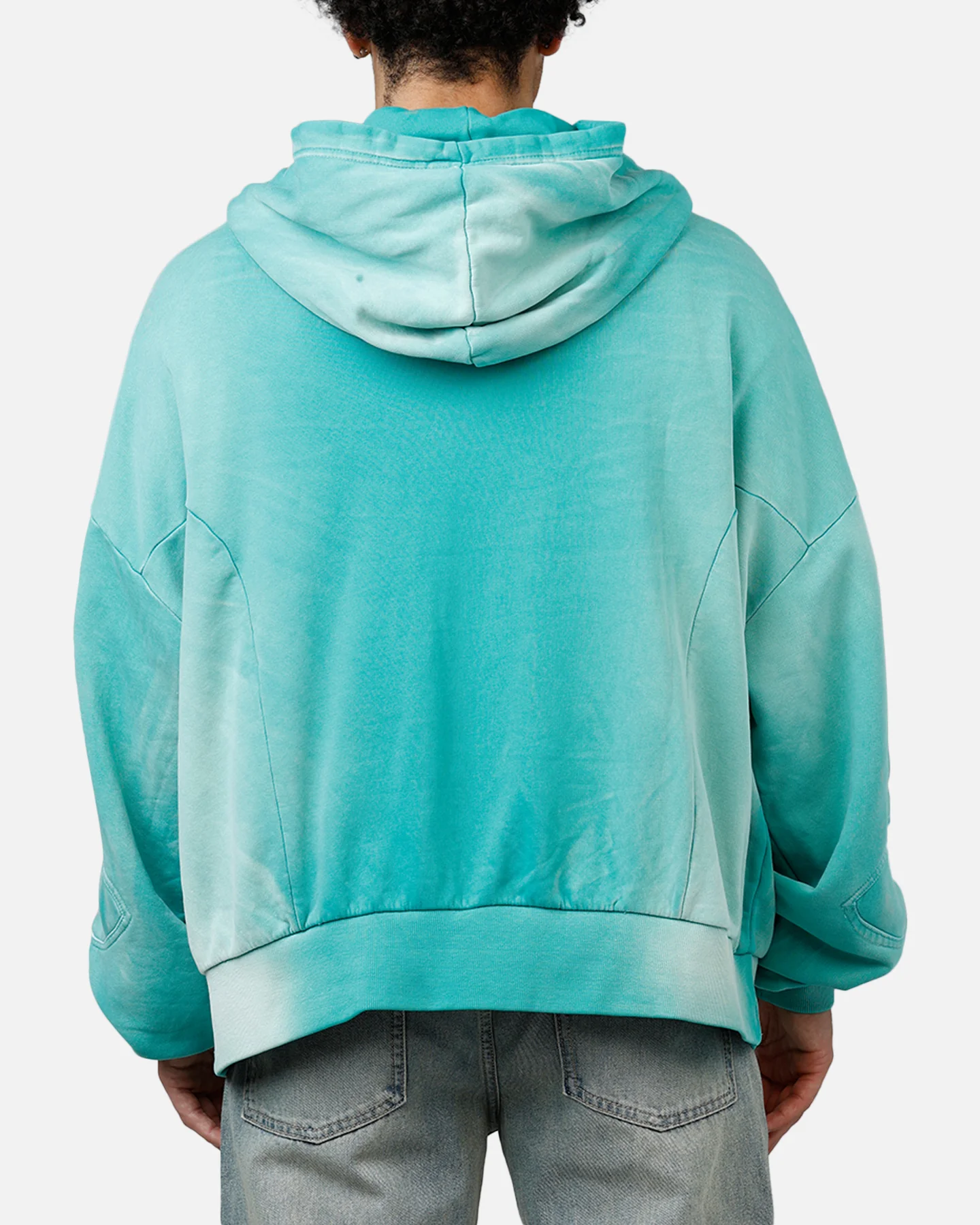 MNML Double Pouch Sprayed Hoodie Green