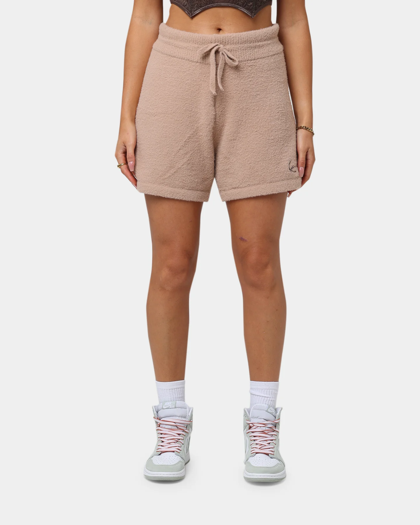 Karl Kani Women's Small Signature Shorts Taupe