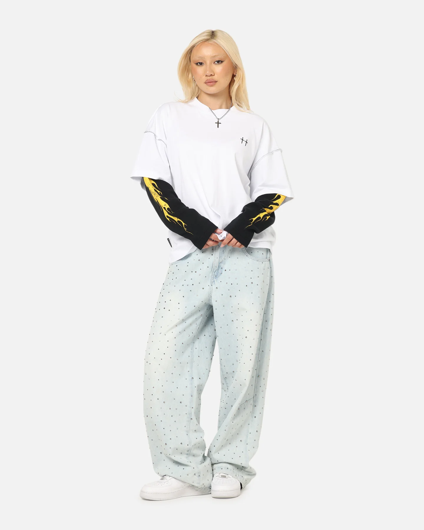 Saint Morta La Flame Long Sleeve T-Shirt White/Black