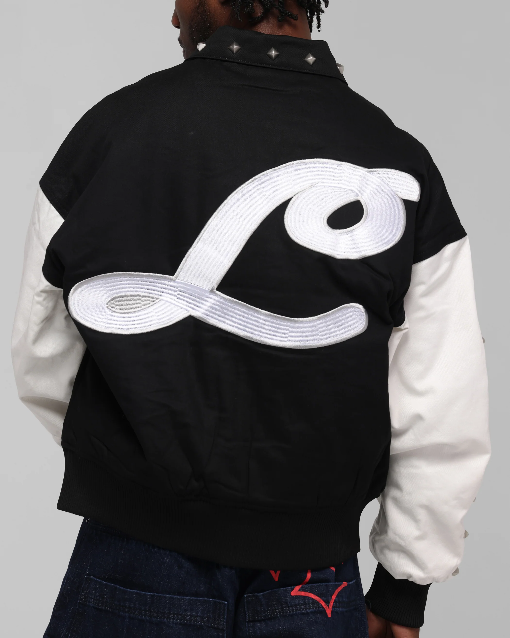 Loiter Frontier Varsity Jacket Black/Off White