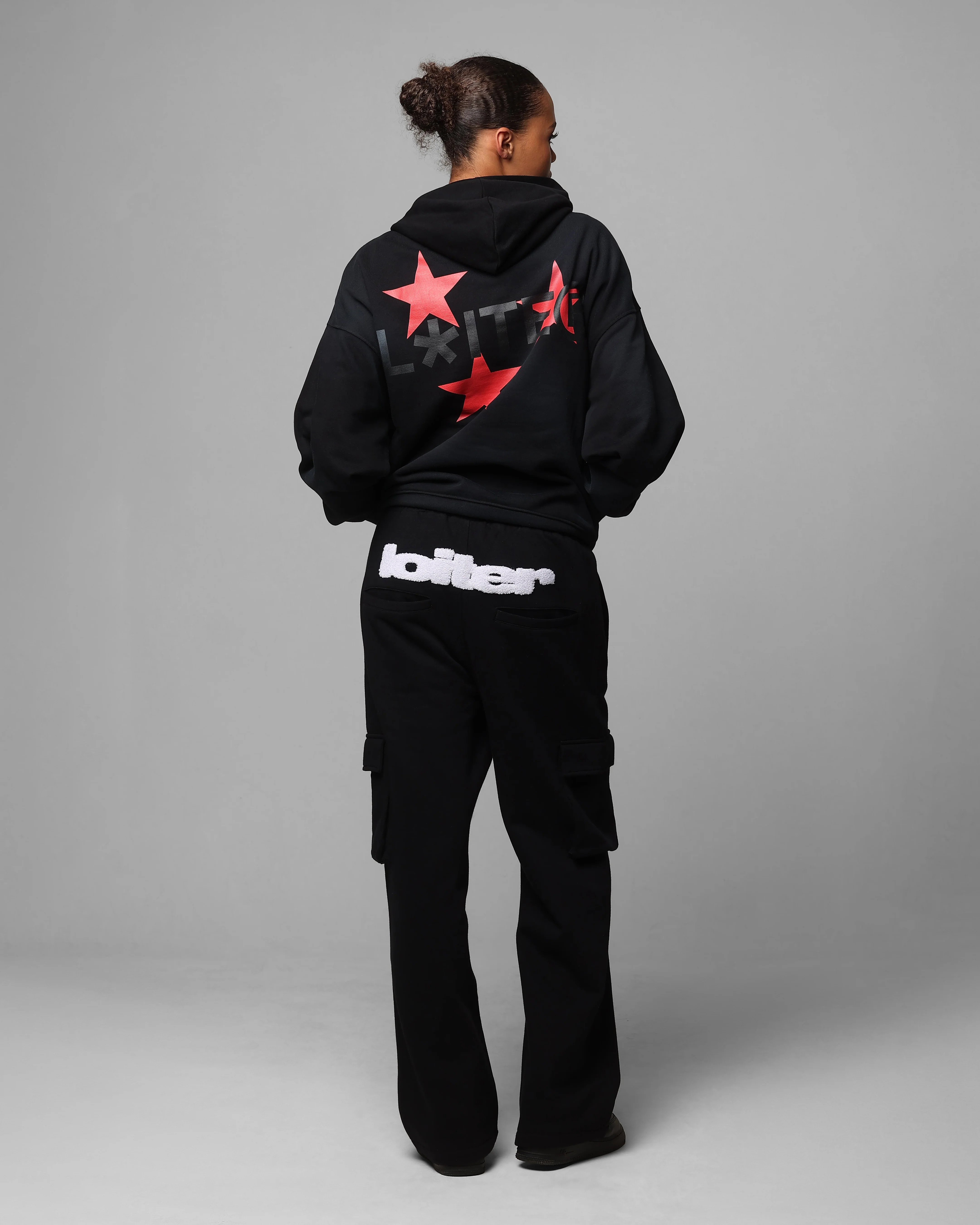Loiter Trackstar Hoodie Washed Black