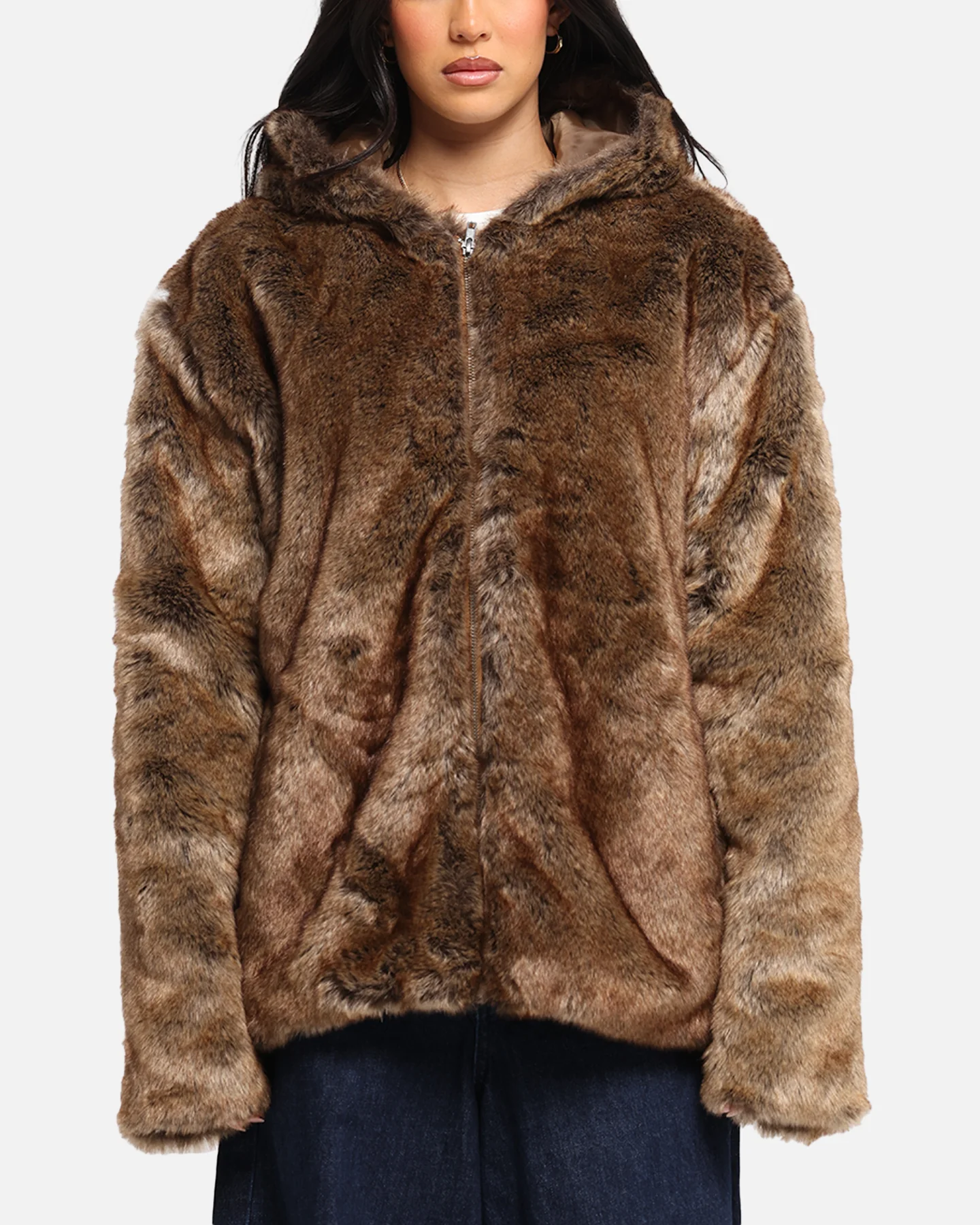 XXIII Into The Wild Fur Jacket Brown
