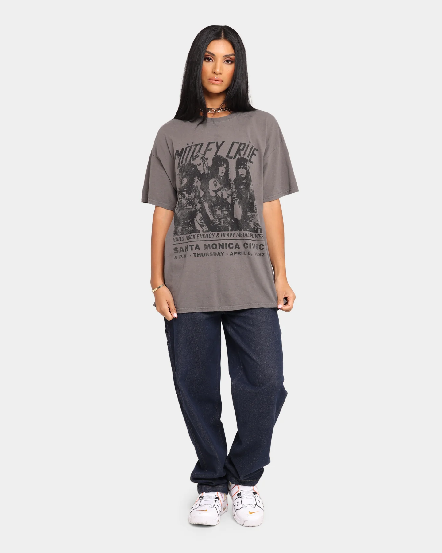 Motley Crue Men's Santa Monica Vintage T-Shirt Charcoal Wash