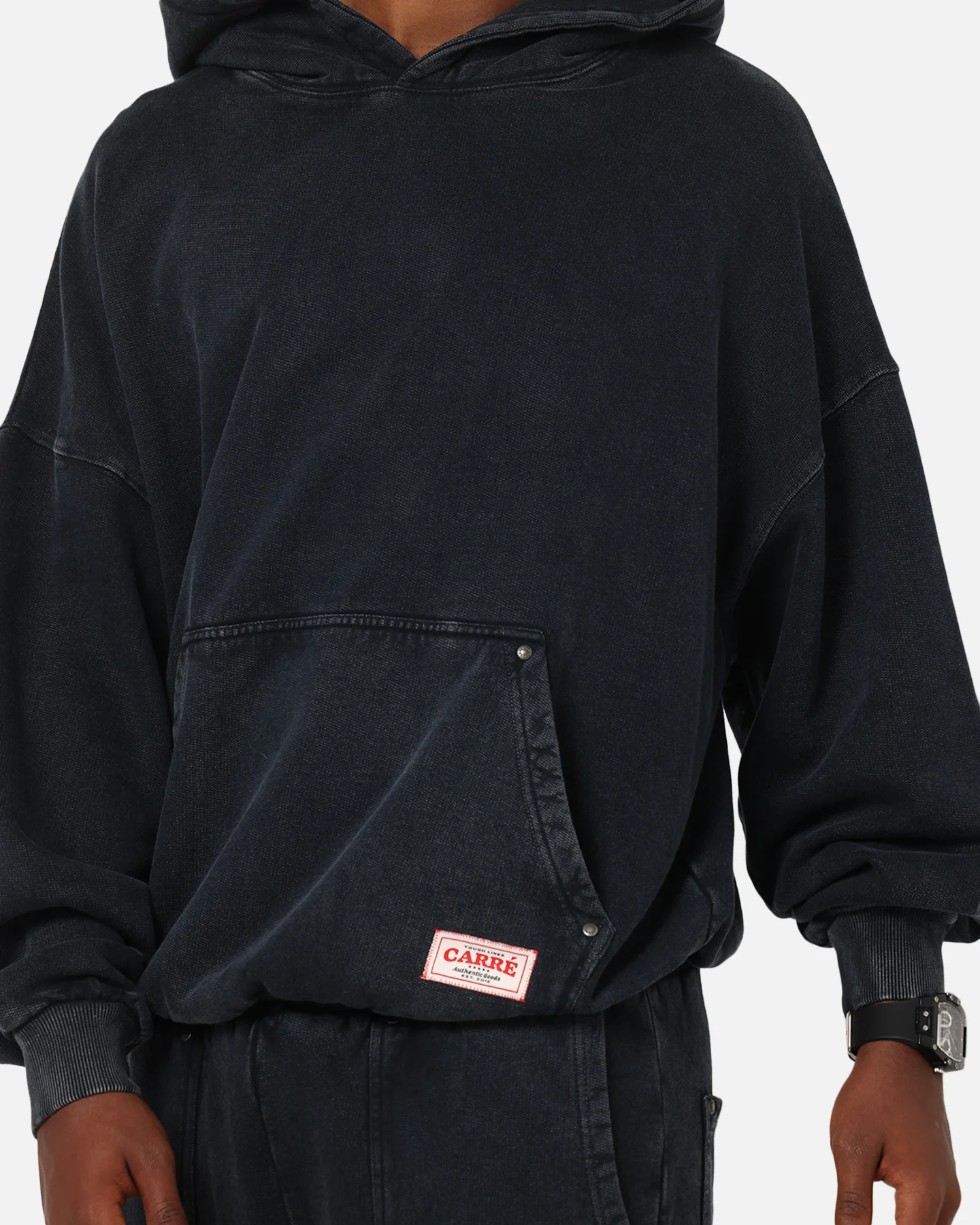 Carre Rivet Hoodie Charcoal