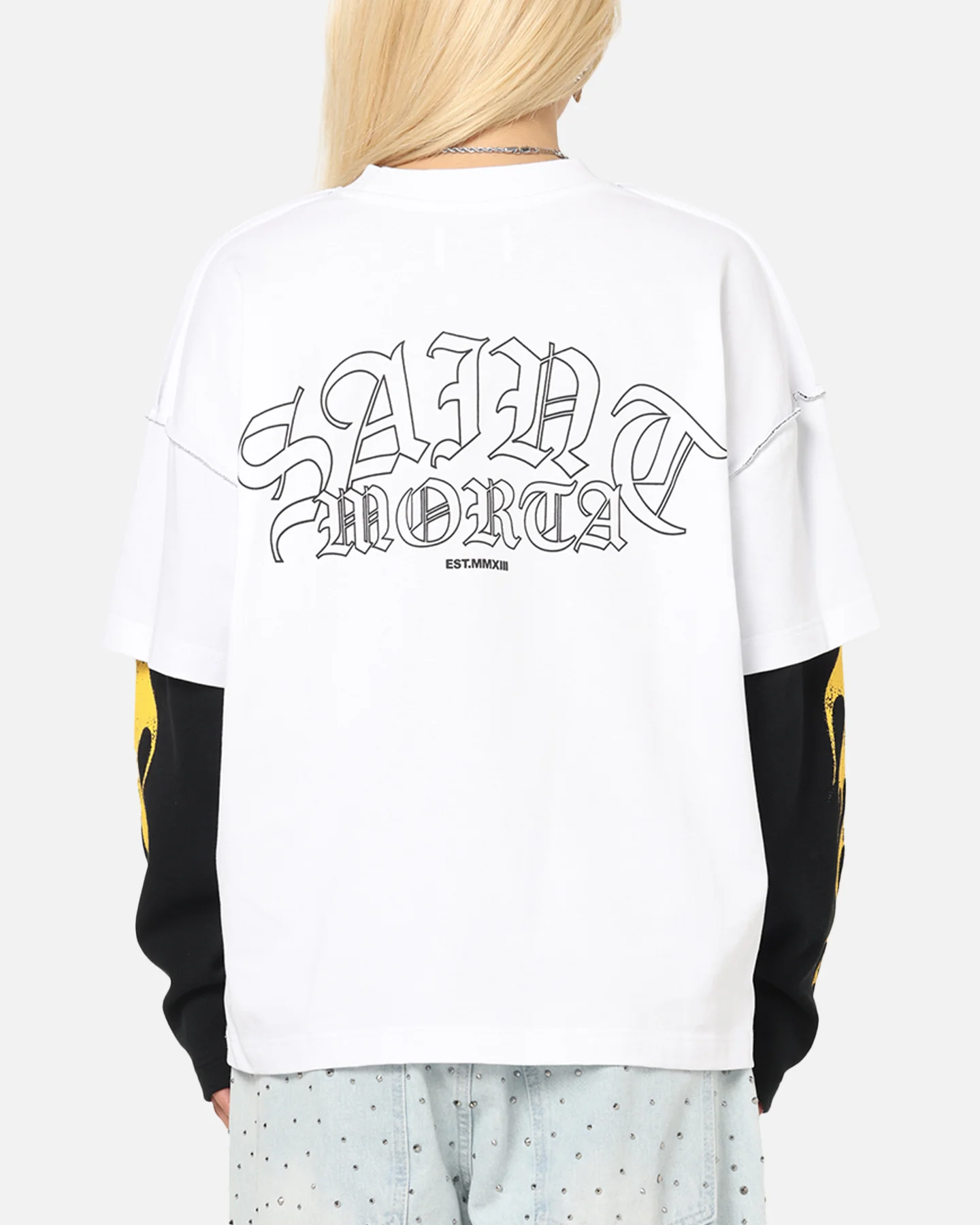 Saint Morta La Flame Long Sleeve T-Shirt White/Black