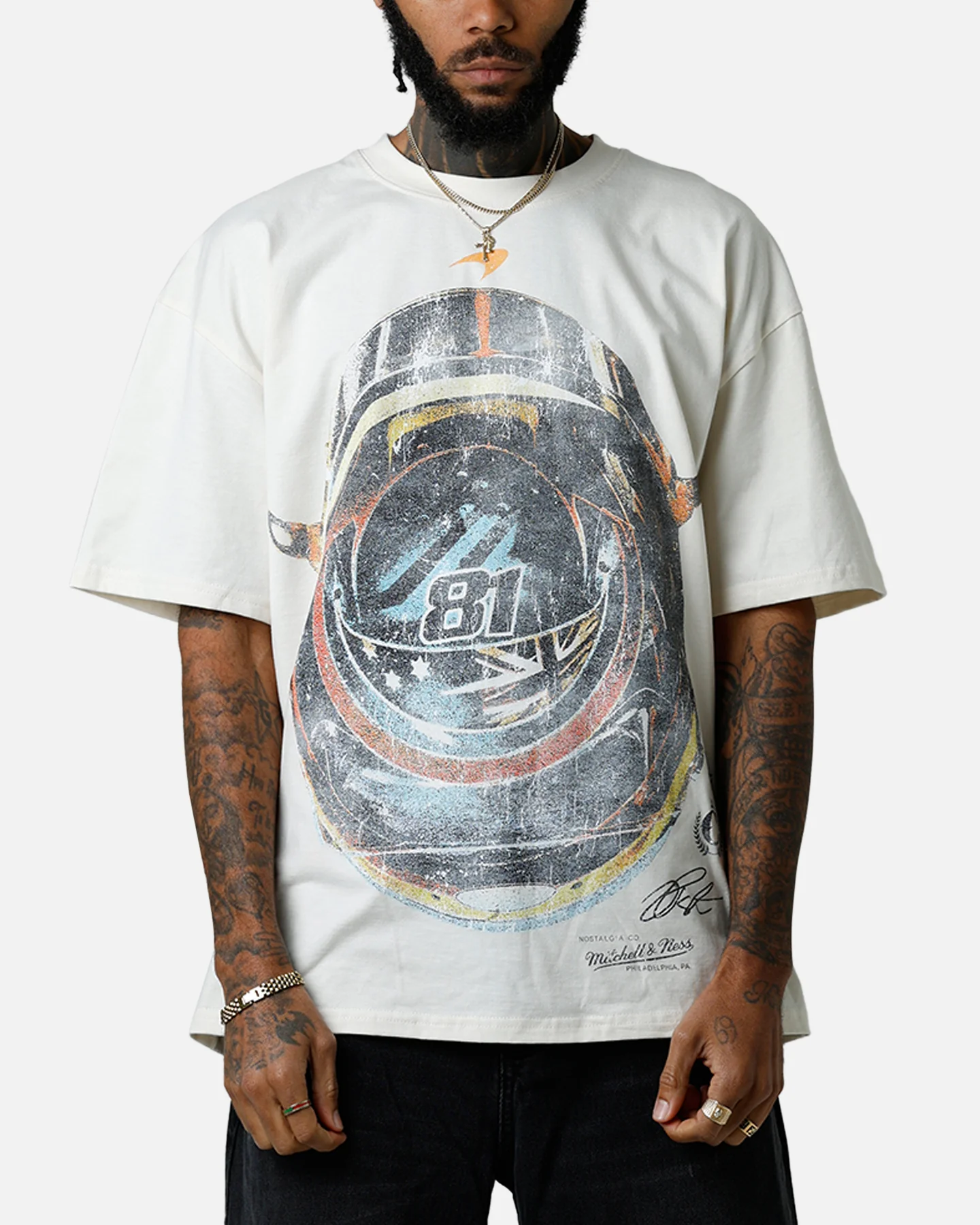 Culture Kings X Mclaren Oscar Piastri 'Vegas Grand Prix 2024' Helmet T-Shirt Off White